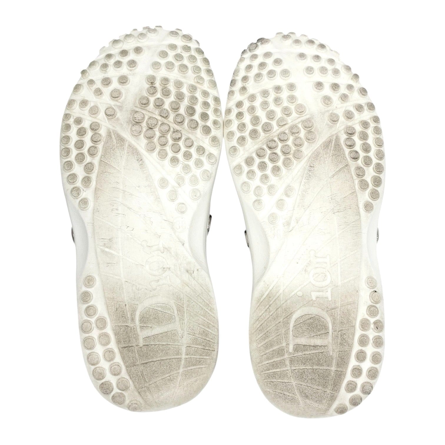 Luxury Promise Christian Dior Vintage CD Logo Surf Chick Beach Sandals #38 White Blue Rubber