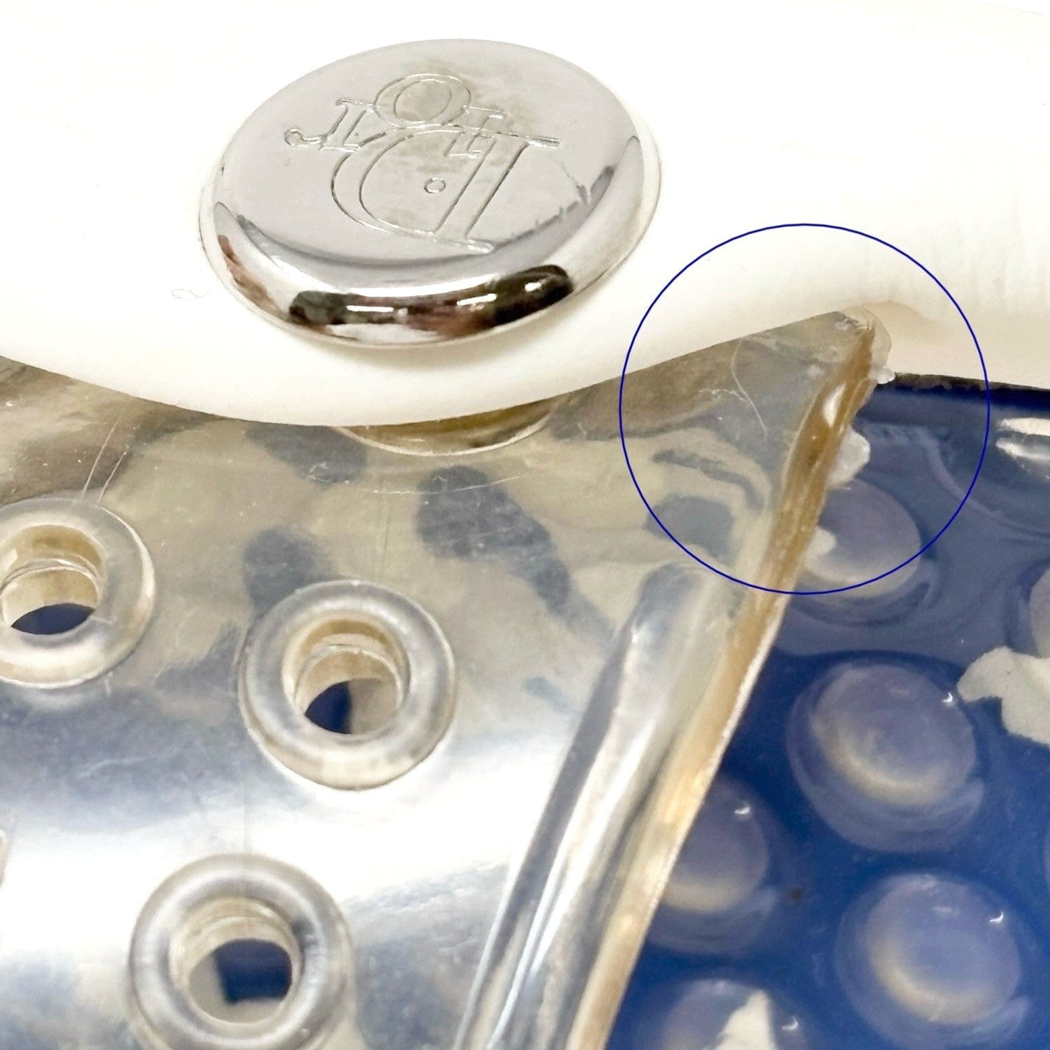 Luxury Promise Christian Dior Vintage CD Logo Surf Chick Beach Sandals #38 White Blue Rubber