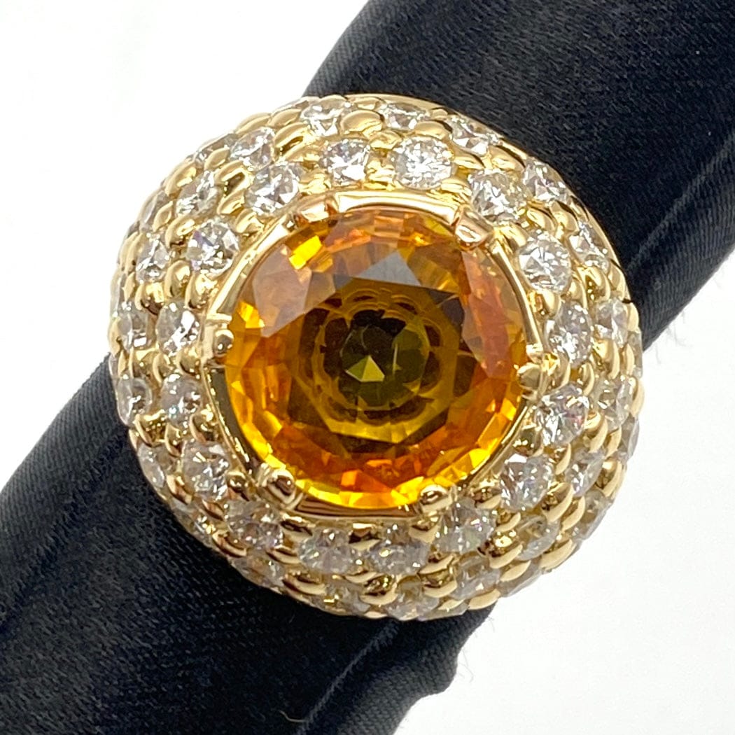 LUXURY PROMISE Sri Lanka 18K Orange Sapphire Ring OS5.6 D4.54 23.5 GIA 51770 US5.5