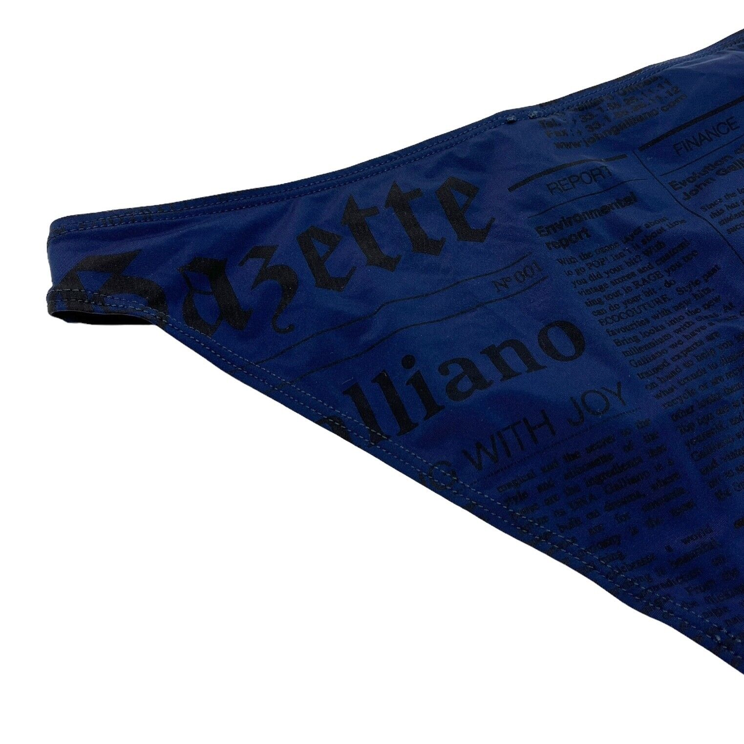 Luxury Promise John Galliano Vintage Logo Swimwear Bikini #42 Swimsuits Newspaper Nylon RankAB