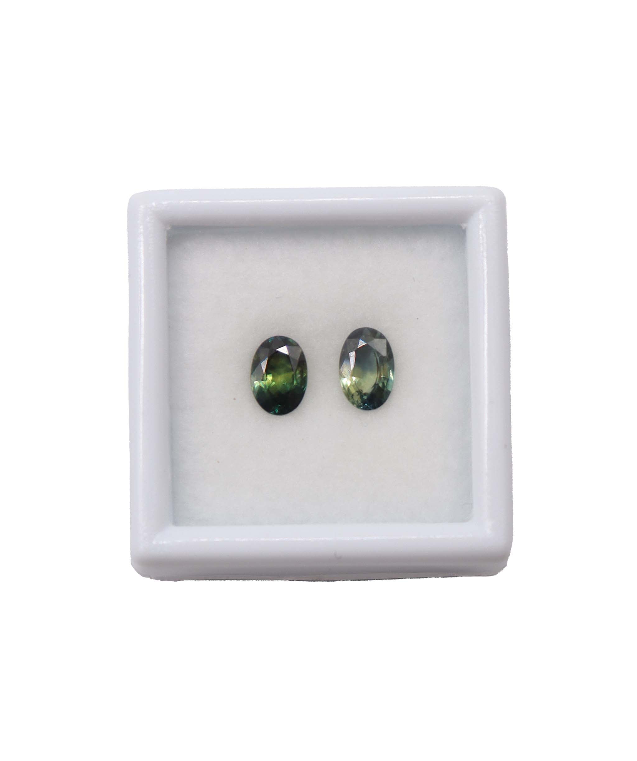 Luxury Promise TEAL SAPPHIRE ( PAIR ) NATURAL UNHEATED 1.19 MS 18725-10/21 MS 18725-10/21