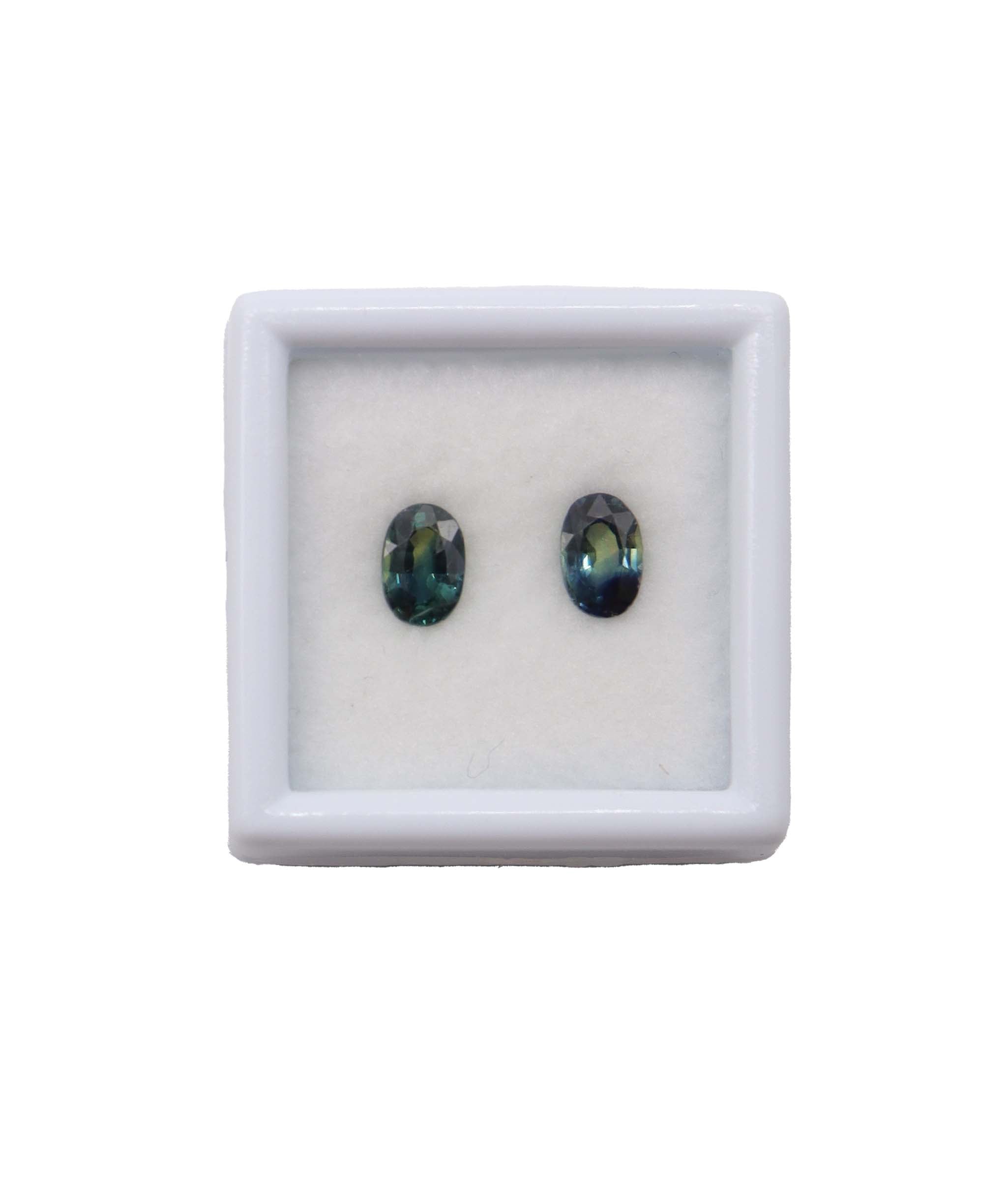 Luxury Promise TEAL SAPPHIRE ( PAIR ) NATURAL UNHEATED 1.31 MS 18725-17/01 MS 18725-17/01