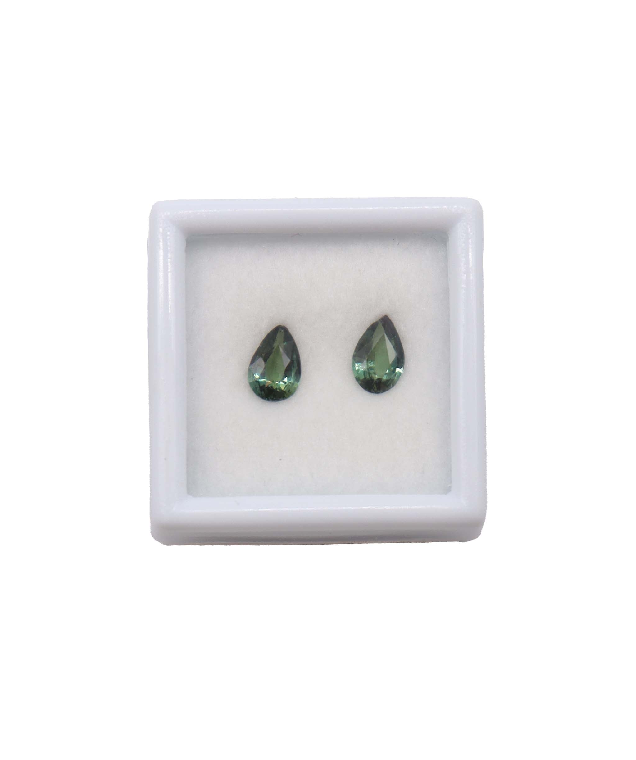 Luxury Promise TEAL SAPPHIRE ( PAIR ) NATURAL UNHEATED 1.7 MS 18733/25 MS 18733/25