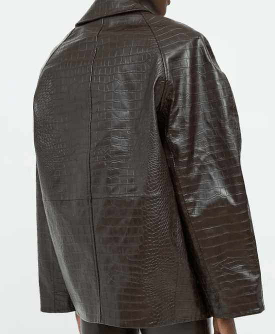 Luxury Promise The Frankie Shop Oversized Faux Leather Embossed Jacket X-Small