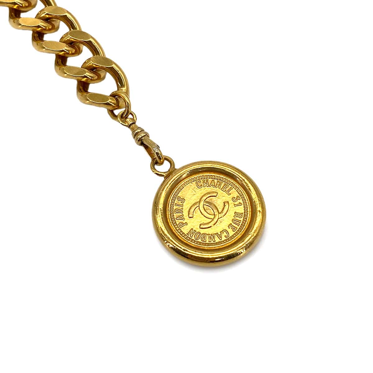 LUXURY PROMISE VINTAGE CHANEL CHAIN BELT COCOMARK GOLD ACCESSORY 90322039