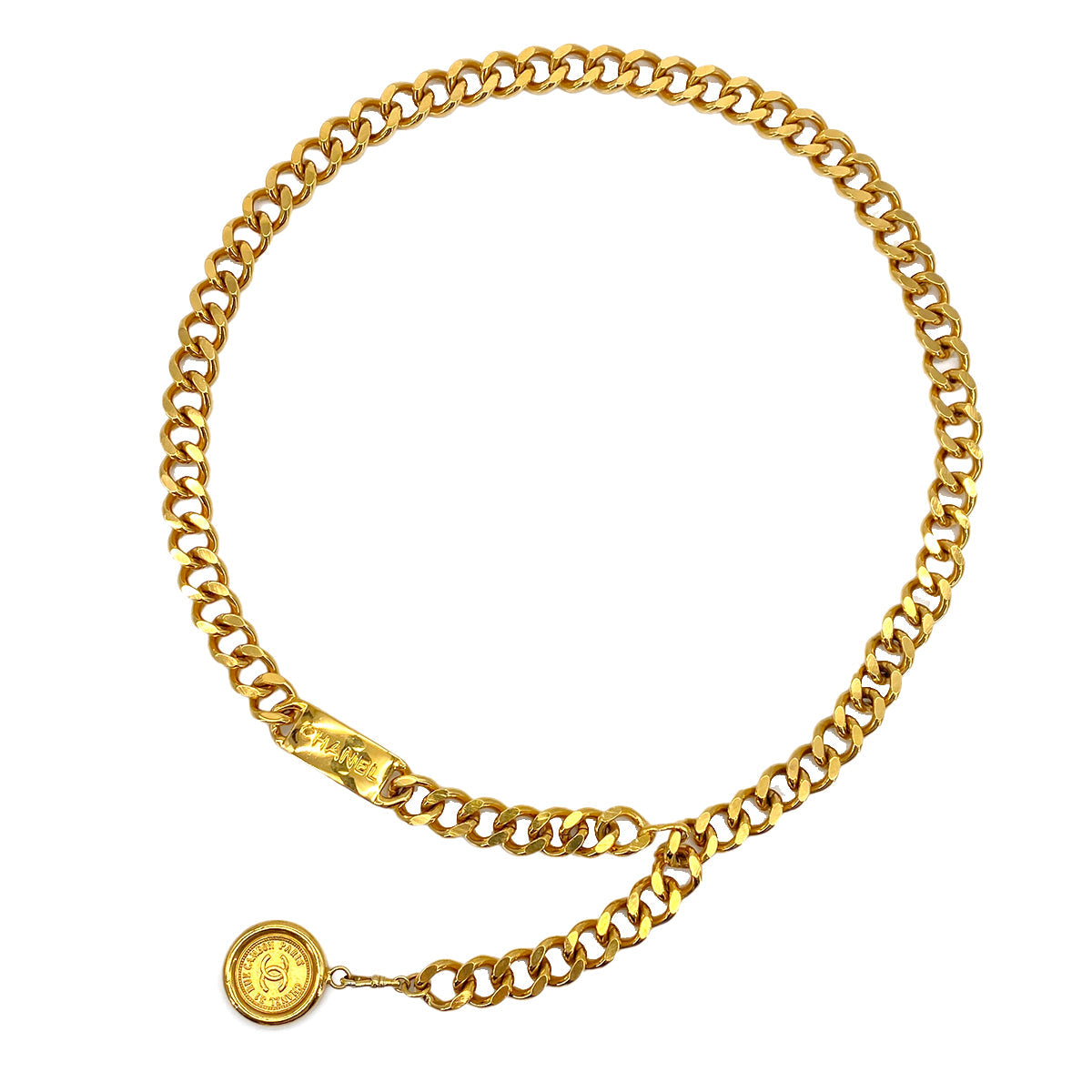 LUXURY PROMISE VINTAGE CHANEL CHAIN BELT COCOMARK GOLD ACCESSORY 90322039