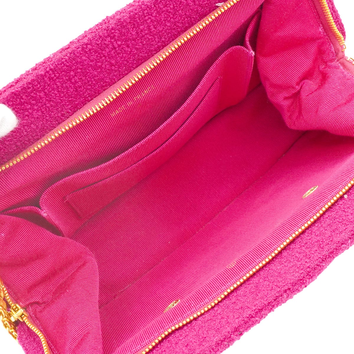 LUXURY PROMISE VINTAGE CHANEL CHAIN SHOULDER BAG PINK TWEED GOLD HARDWARE 90344374