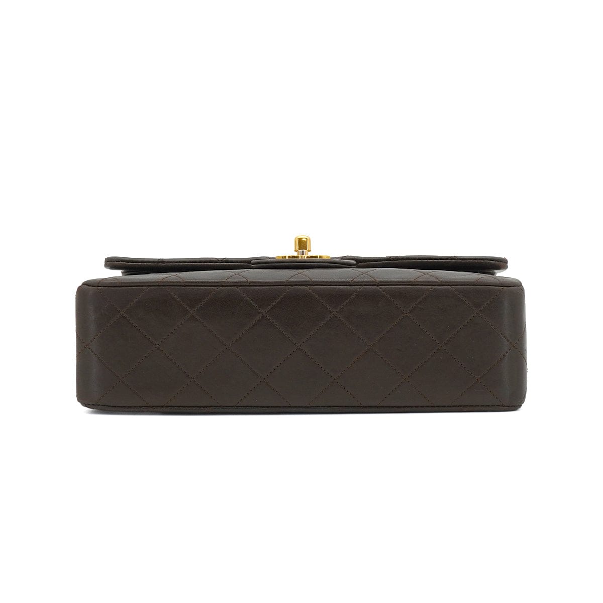 LUXURY PROMISE VINTAGE CHANEL CLASSIC FLAP SMALL CHAIN SHOULDER BAG BROWN LAMB SKIN GOLD HARDWARE 90338881