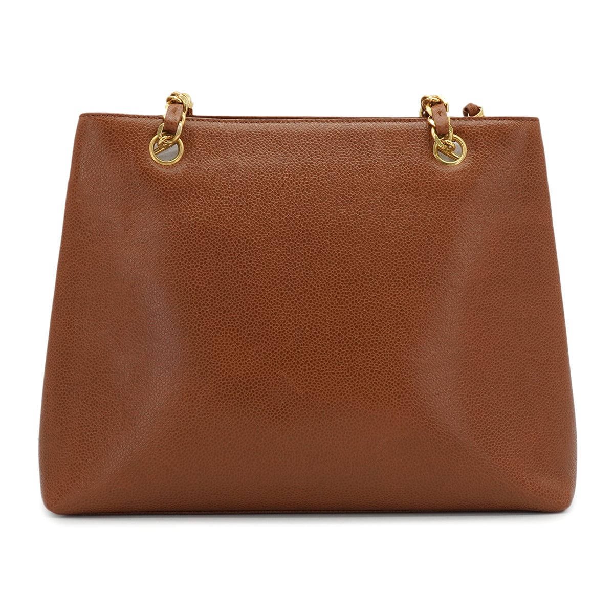LUXURY PROMISE VINTAGE CHANEL COCO BALL CHAIN TOTE SHOULDER BAG BROWN CAVIAR SKIN GOLD HARDWARE 90339952
