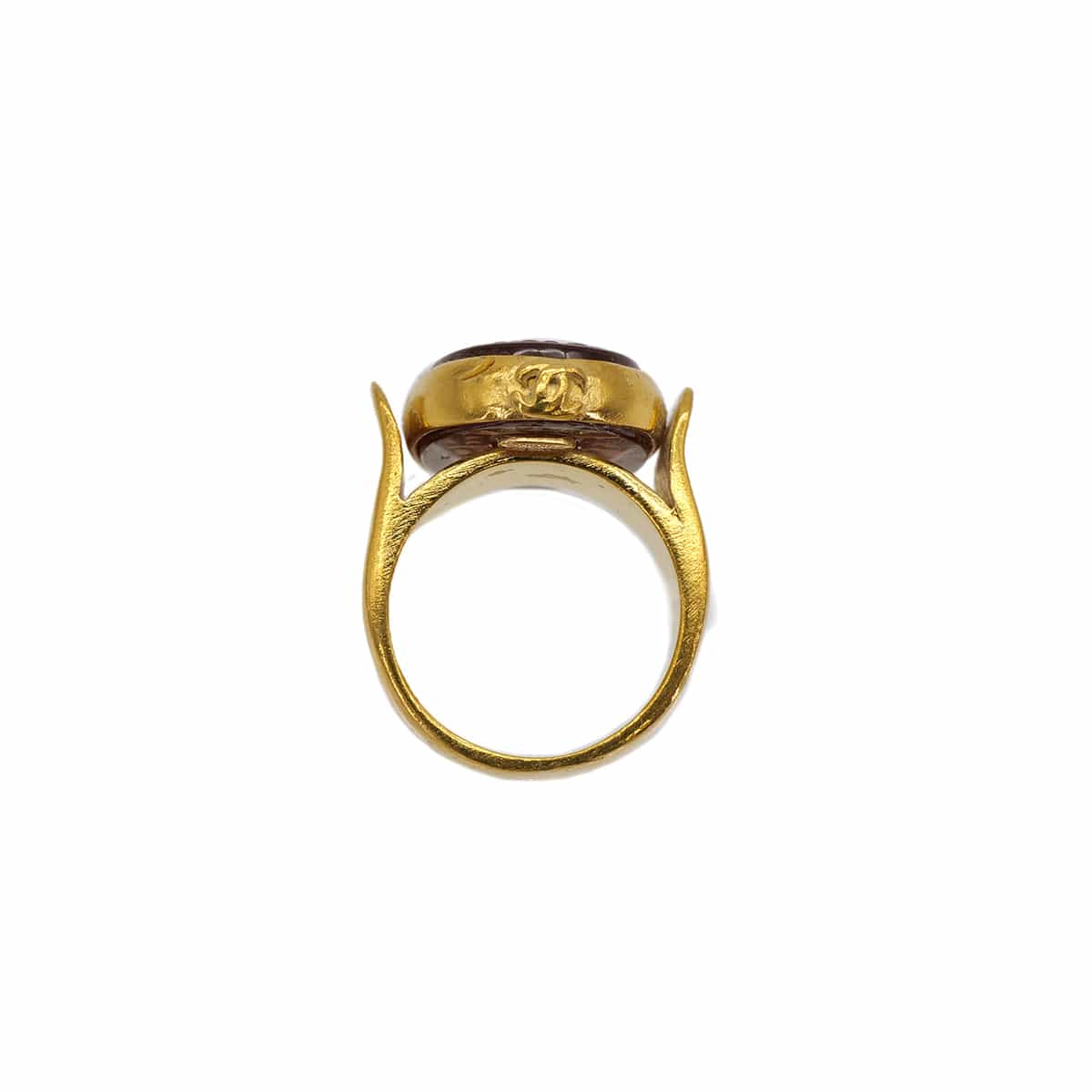 VINTAGE CHANEL COCOMARK LOGO COLOR STONE RING GOLD ACCESSORY 99A 90322162