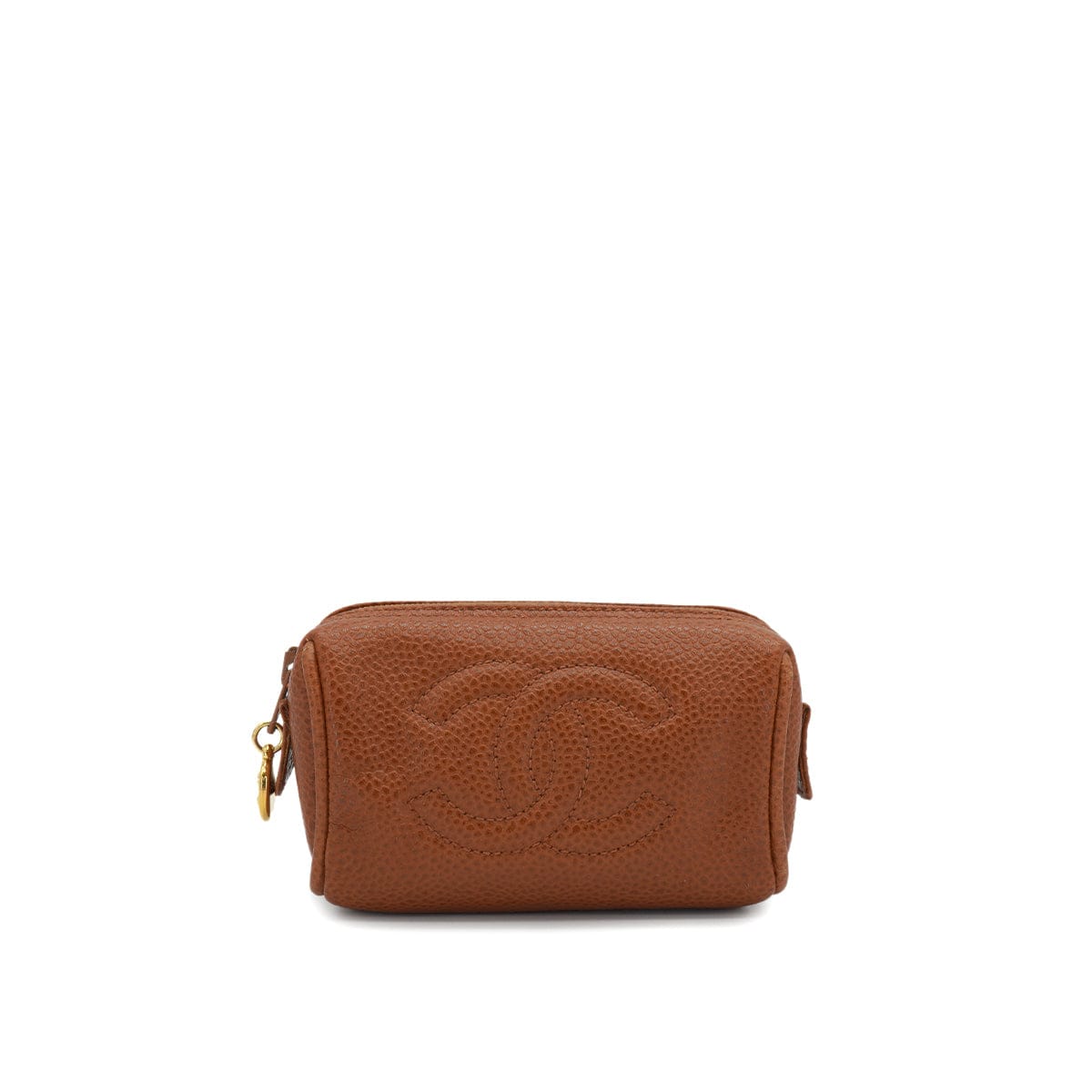 Luxury Promise VINTAGE CHANEL COCOMARK MINI POUCH BROWN CAVIAR SKIN GOLD HARDWARE 90327116