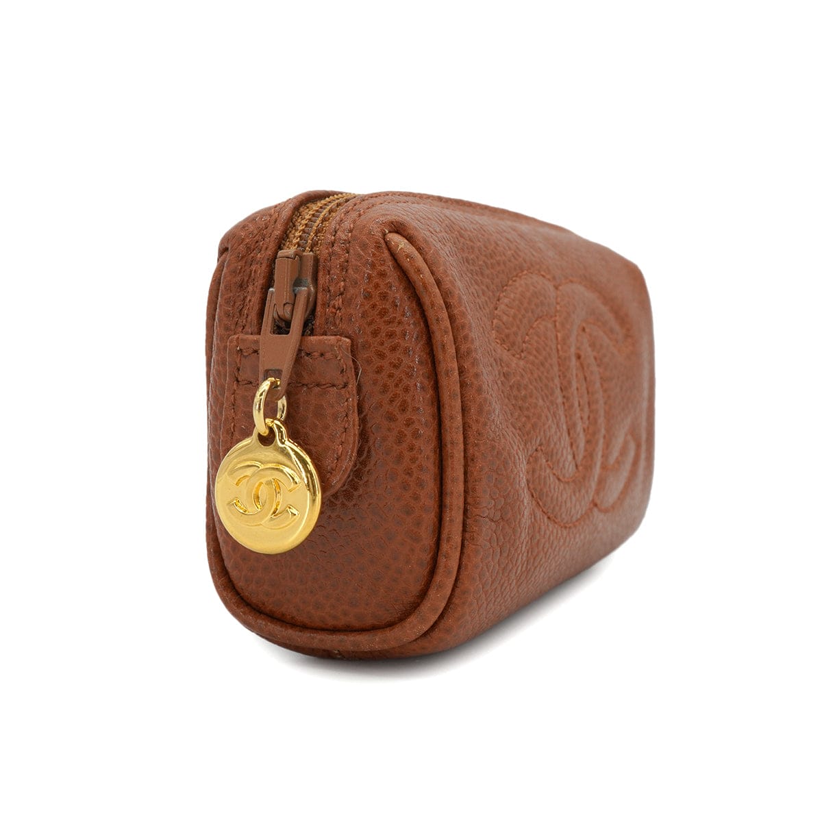 Luxury Promise VINTAGE CHANEL COCOMARK MINI POUCH BROWN CAVIAR SKIN GOLD HARDWARE 90327116