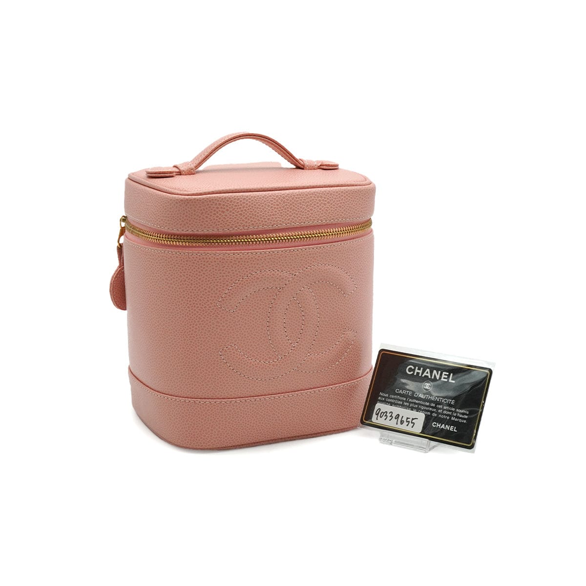 LUXURY PROMISE VINTAGE CHANEL COCOMARK VANITY HAND BAG PINK CAVIAR SKIN 90339655