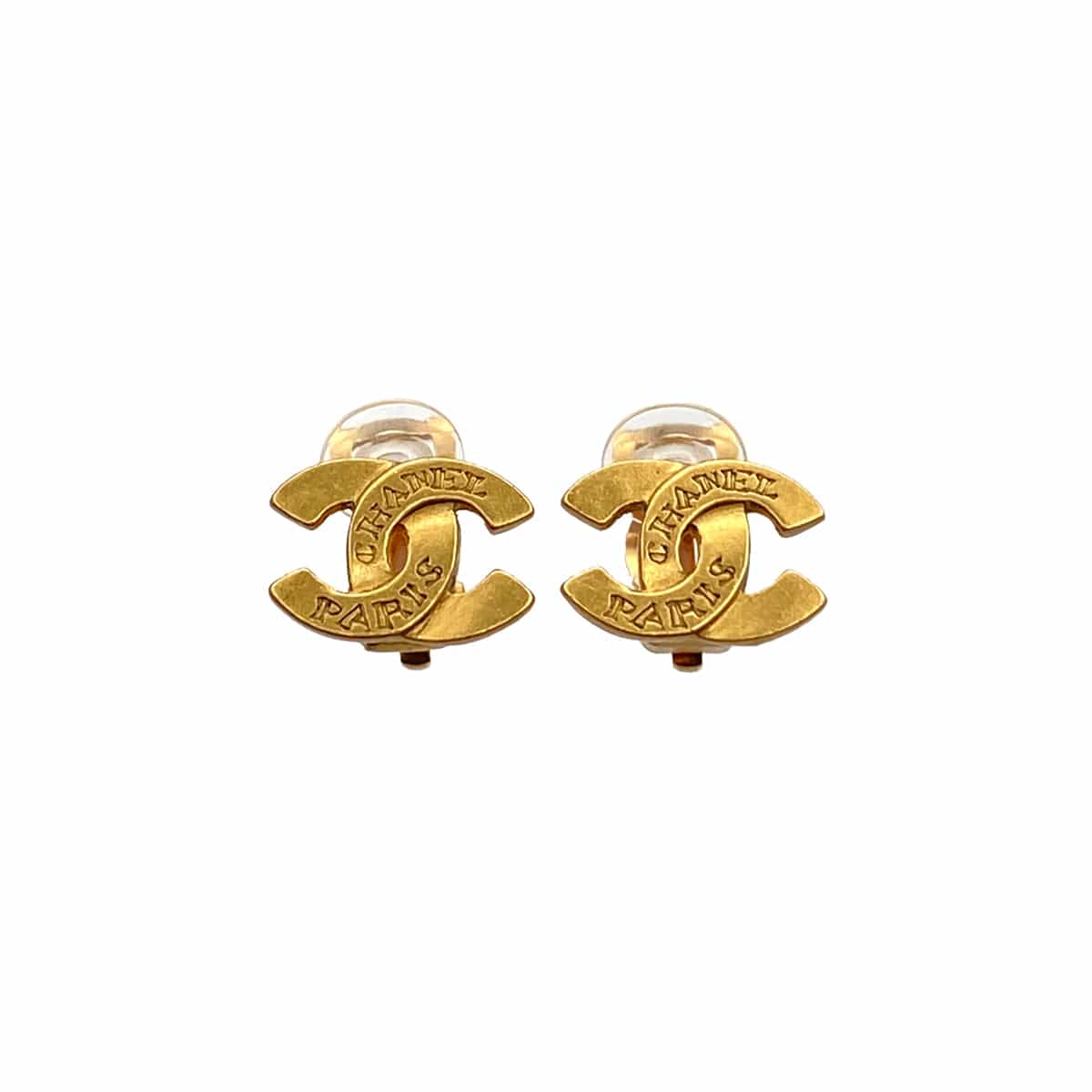LUXURY PROMISE VINTAGE CHANEL EARRINGS COCOMARK LOGO GOLD ACCESSORY 99A 90326226