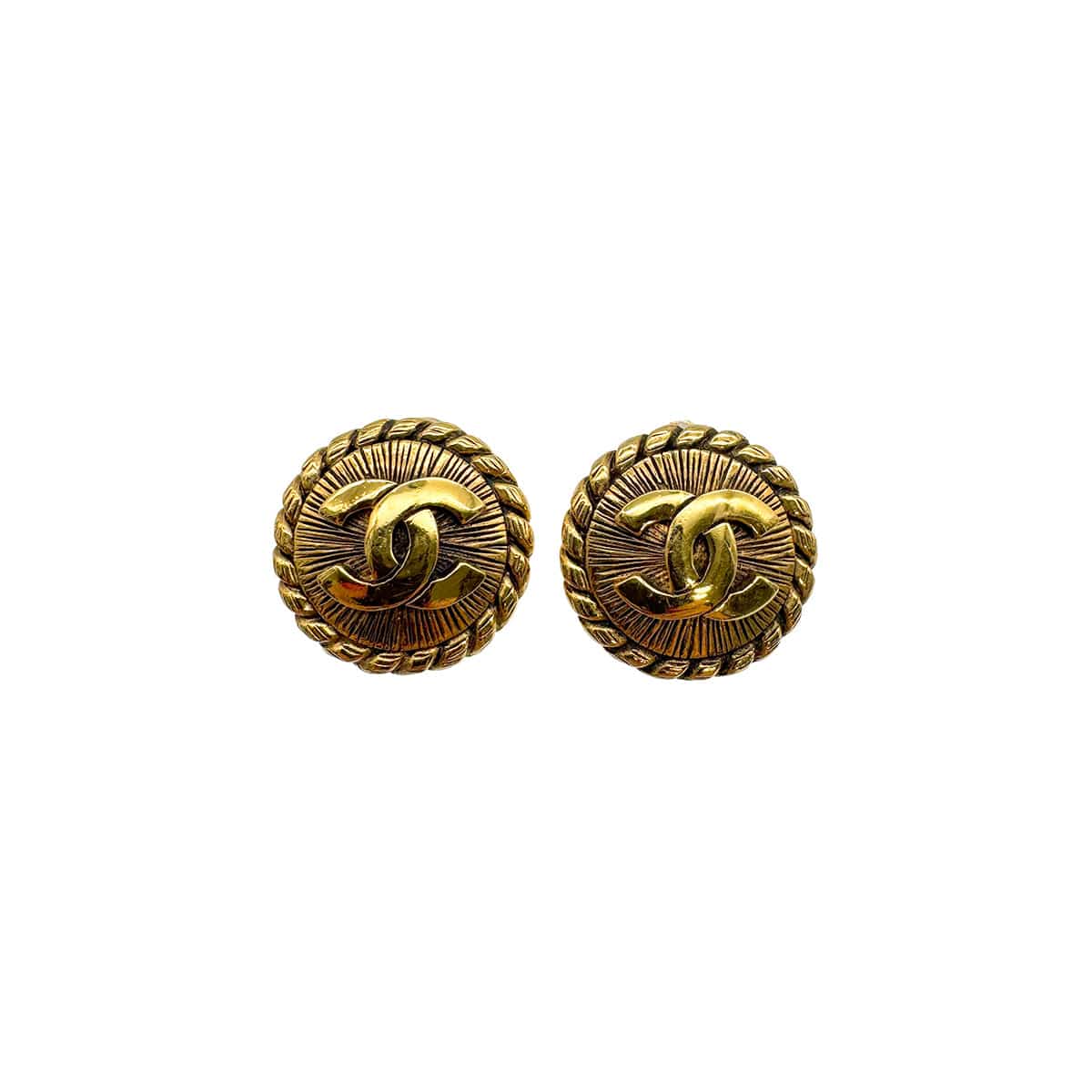 LUXURY PROMISE VINTAGE CHANEL EARRINGS COCOMARK ROUND ACCESSORY 90328950