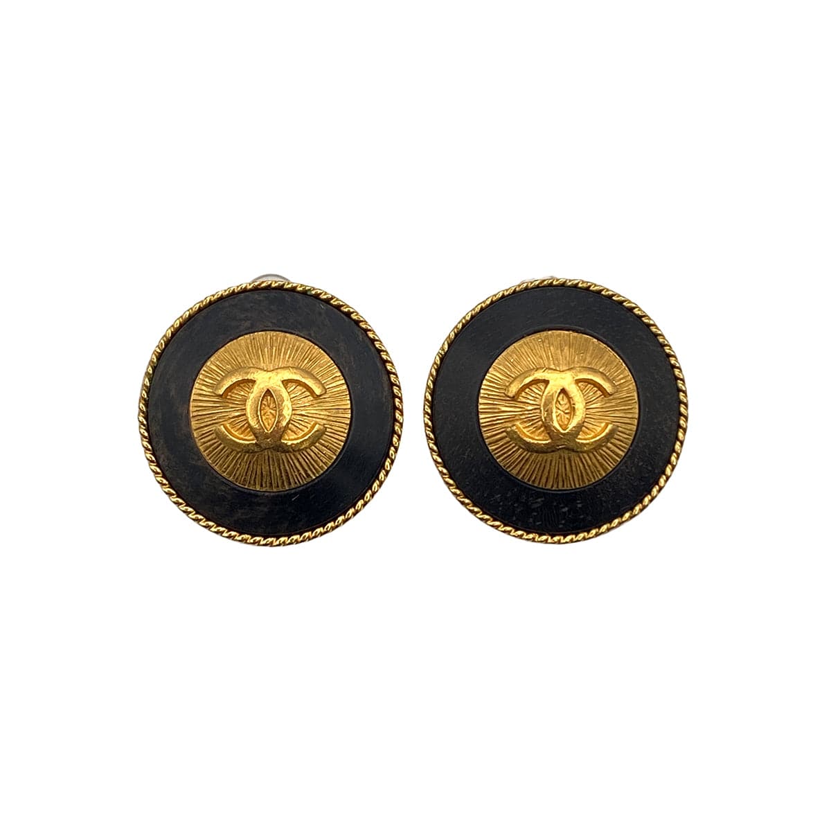 LUXURY PROMISE VINTAGE CHANEL EARRINGS COCOMARK ROUND ACCESSORY 93A 90326213