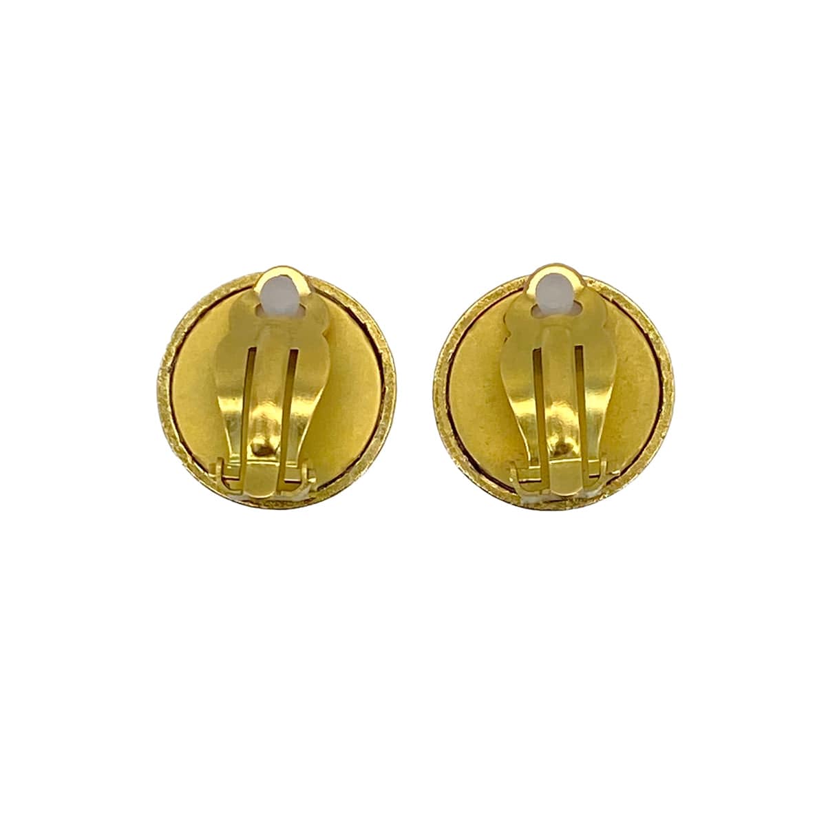 LUXURY PROMISE VINTAGE CHANEL EARRINGS COLOR STONE LOGO BLUE GOLD ACCESSORY 94A 90319607