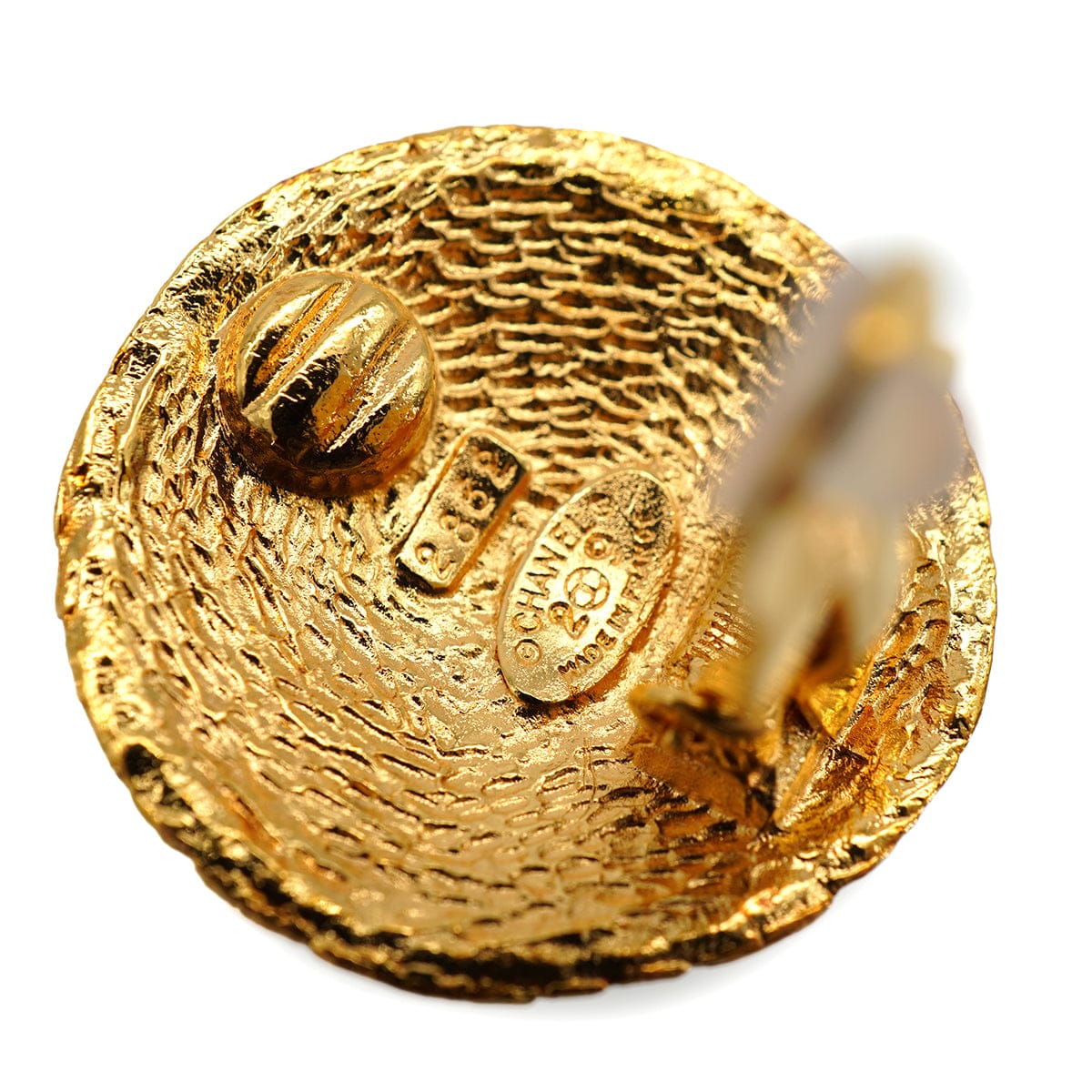 LUXURY PROMISE VINTAGE CHANEL EARRINGS ROUND COCOMARK GOLD ACCESSORY 29 90335030