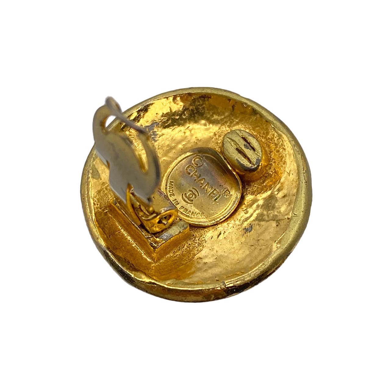 LUXURY PROMISE VINTAGE CHANEL EARRINGS ROUND COCOMARK GOLD ACCESSORY 90321092