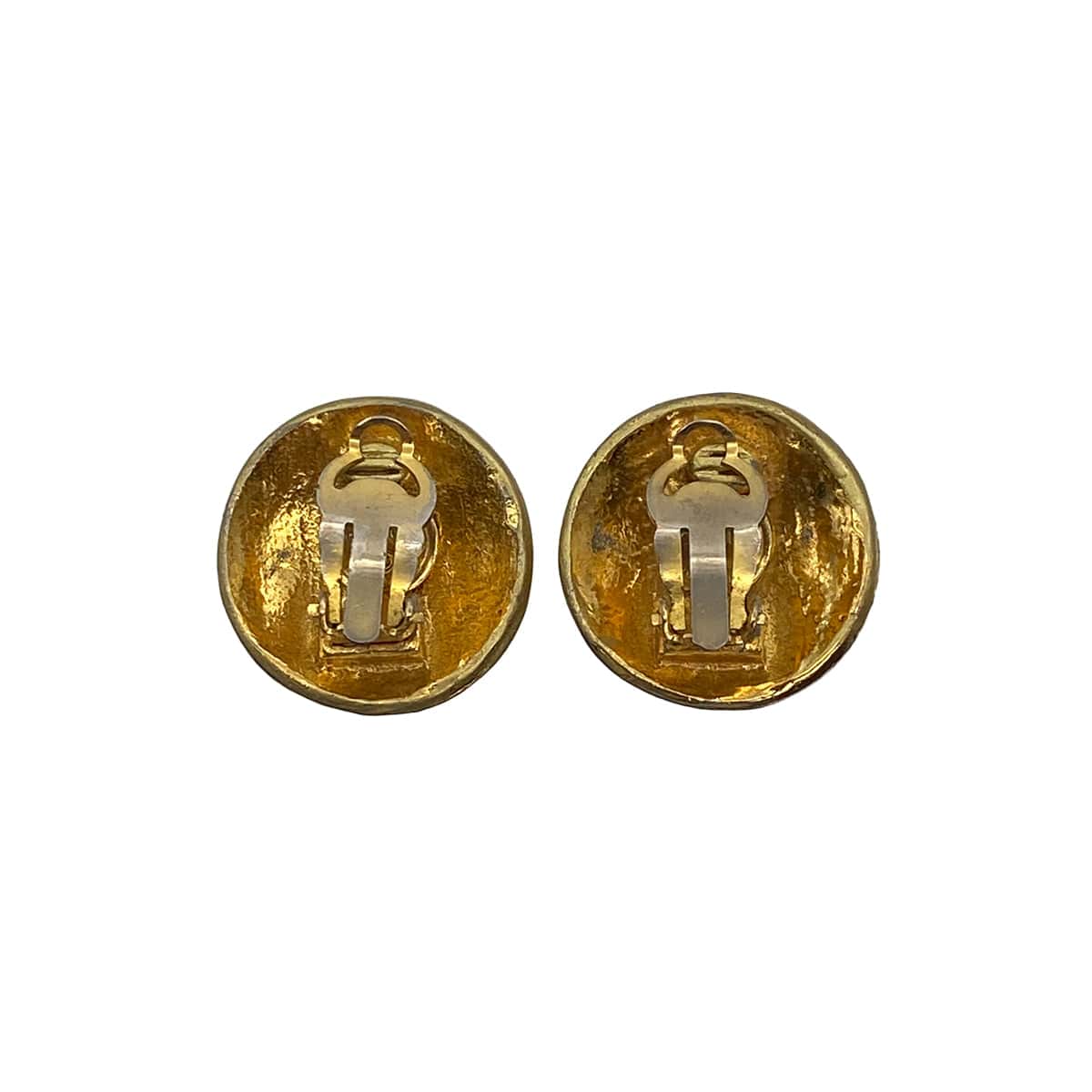 LUXURY PROMISE VINTAGE CHANEL EARRINGS ROUND COCOMARK GOLD ACCESSORY 90321092
