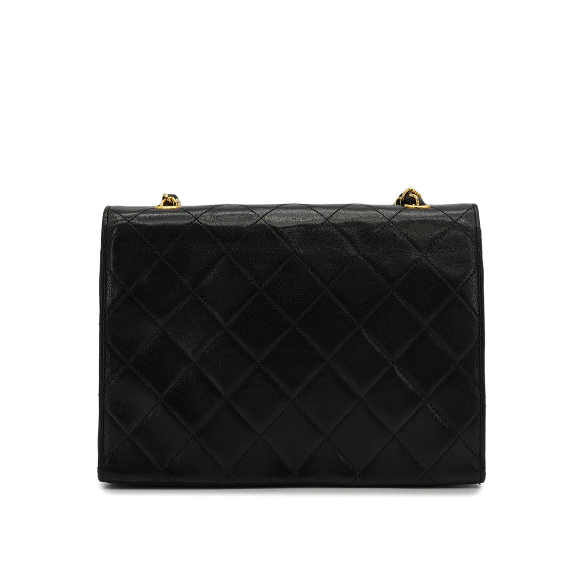 LUXURY PROMISE VINTAGE CHANEL LETTER FLAP MATELASSE BIG COCO CHAIN SHOULDER BAG BLACK LAMB SKIN GOLD HARDWARE 90339944