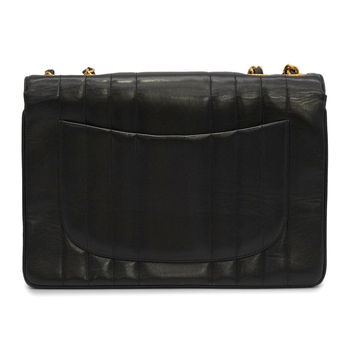 LUXURY PROMISE VINTAGE CHANEL MADEMOISELLE CHAIN SHOULDER BAG BLACK LAMB SKIN GOLD HARDWARE 90341916