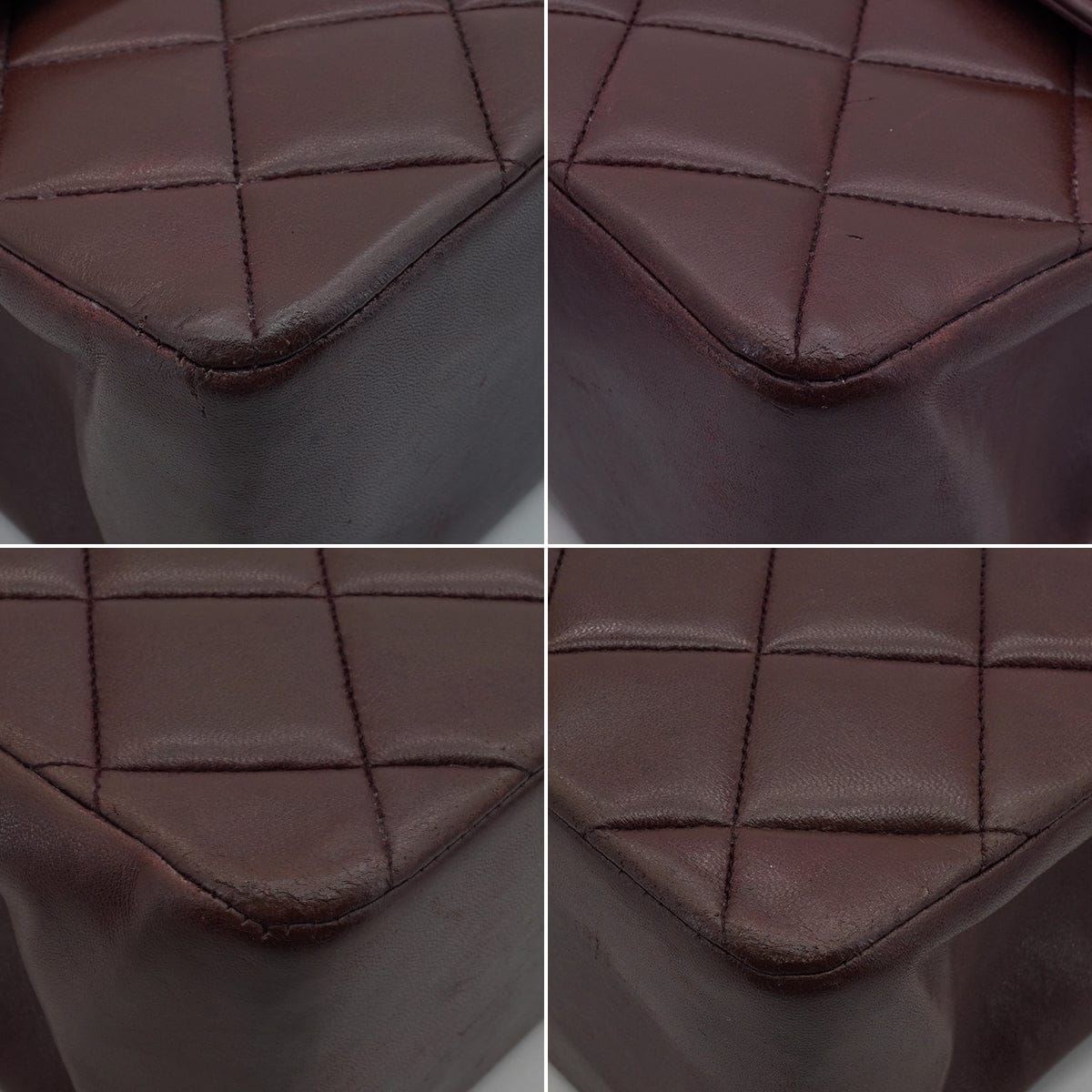 LUXURY PROMISE VINTAGE CHANEL MATELASSE BIG COCO CHAIN SHOULDER BAG BROWN LAMB SKIN GOLD HARDWARE 90327096