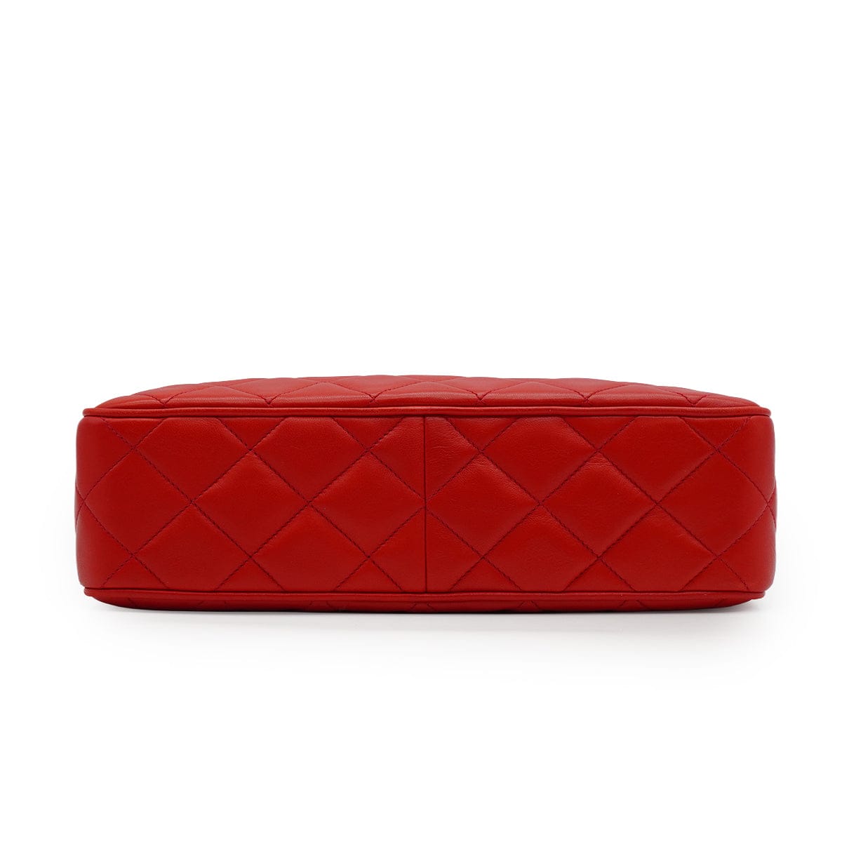 VINTAGE CHANEL MATELASSE CAMERA BAG RED LAMB SKIN GOLD HARDWARE 90338884