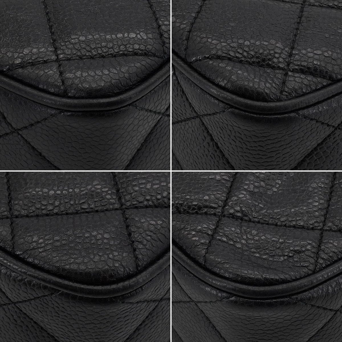 LUXURY PROMISE VINTAGE CHANEL MATELASSE CAMERA CHAIN SHOULDER BAG BLACK CAVIAR SKIN GOLD HARDWARE 90339653