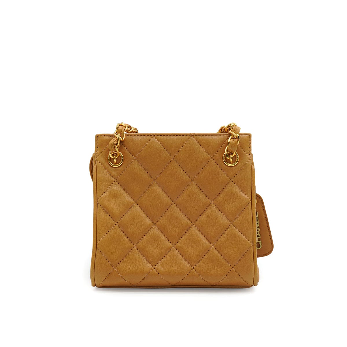 LUXURY PROMISE VINTAGE CHANEL MATELASSE CHAIN SHOULDER BAG BROWN LAMB SKIN GOLD HARDWARE 90340143
