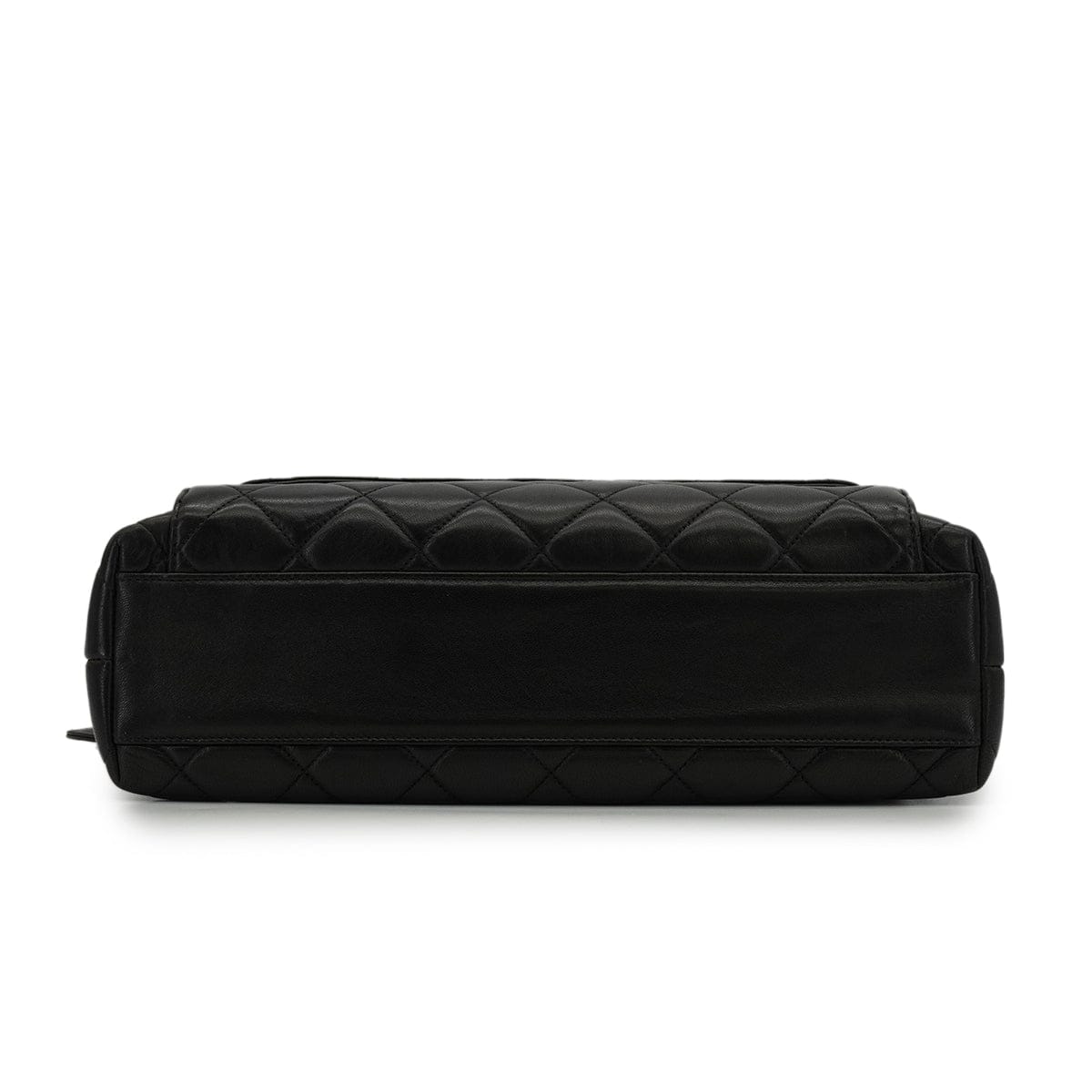 LUXURY PROMISE VINTAGE CHANEL MATELASSE CHAIN TOTE SHOULDER BAG BLACK LAMB SKIN GOLD HARDWARE 90339970