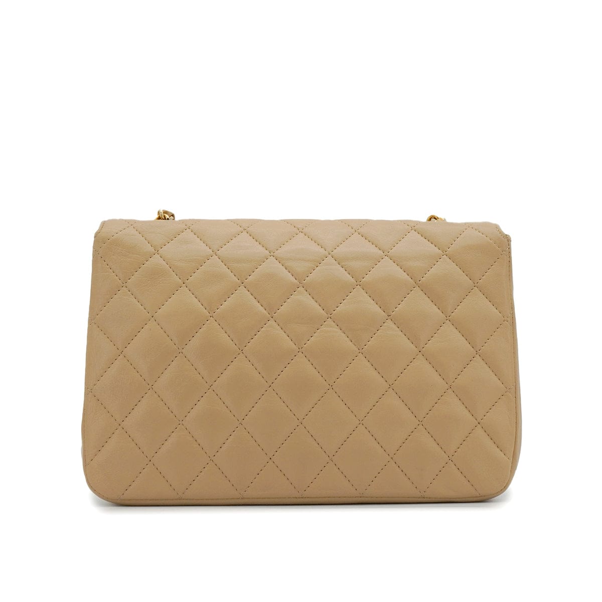 LUXURY PROMISE VINTAGE CHANEL MATELASSE HALF MOON CHAIN SHOULDER BAG BEIGE LAMB SKIN 90340157