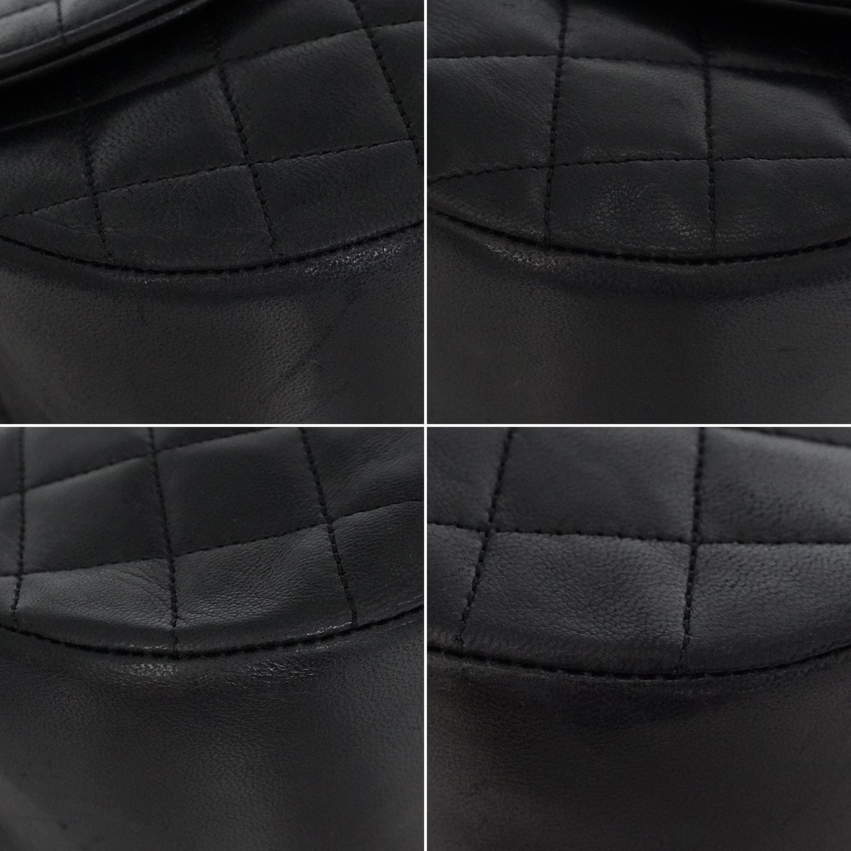 VINTAGE CHANEL MATELASSE HALF MOON CHAIN SHOULDER BAG BLACK LAMB SKIN 90340481