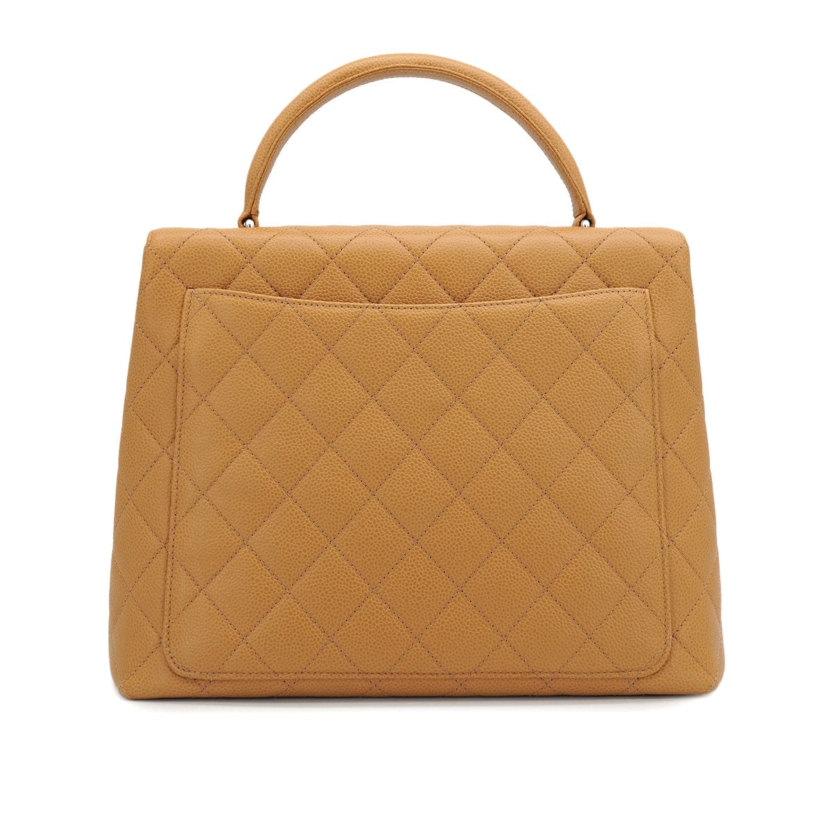 LUXURY PROMISE VINTAGE CHANEL MATELASSE HAND BAG CAMEL CAVIAR SKIN SILVER HARDWARE 90331403