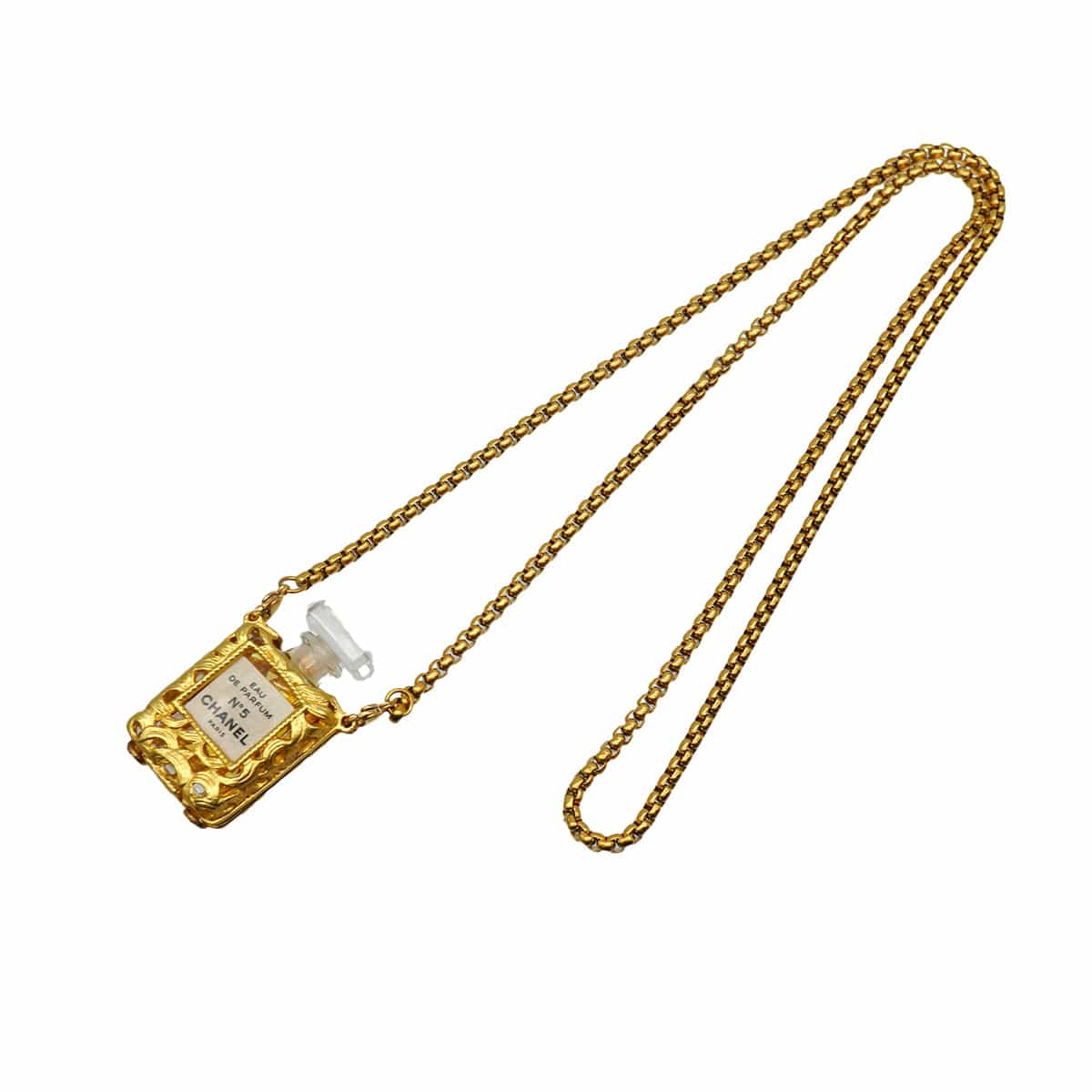 LUXURY PROMISE VINTAGE CHANEL NECKLACE PERFUME N°5 GOLD ACCESSORY 90334181