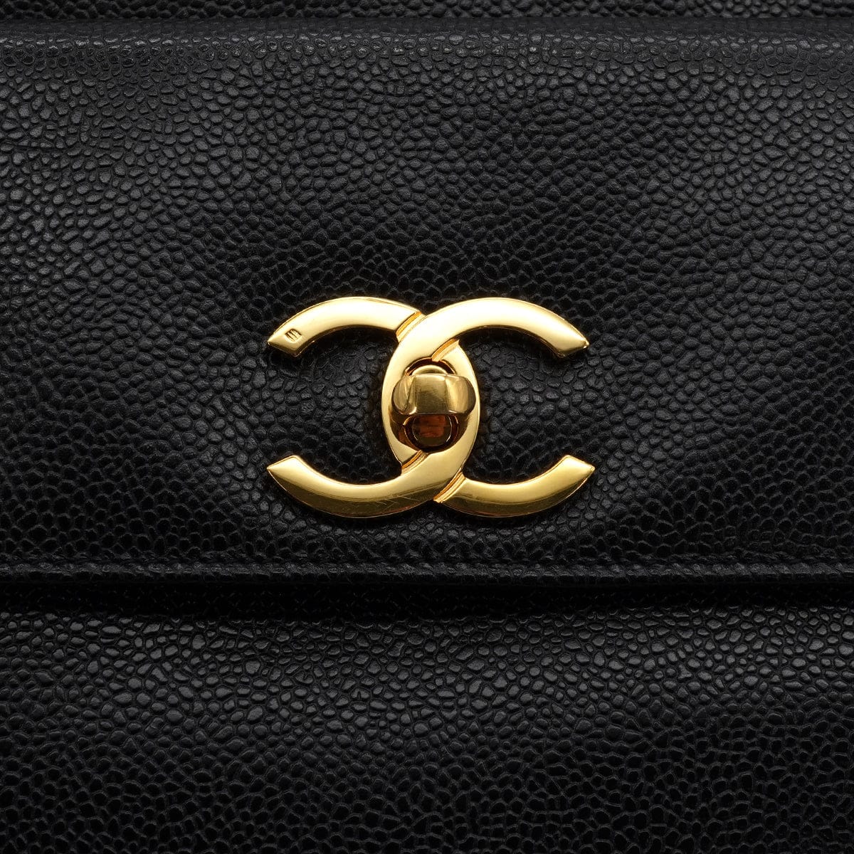 LUXURY PROMISE VINTAGE CHANEL TURN LOCK CHAIN TOTE BAG BLACK CAVIAR SKIN GOLD HARDWARE 90340135