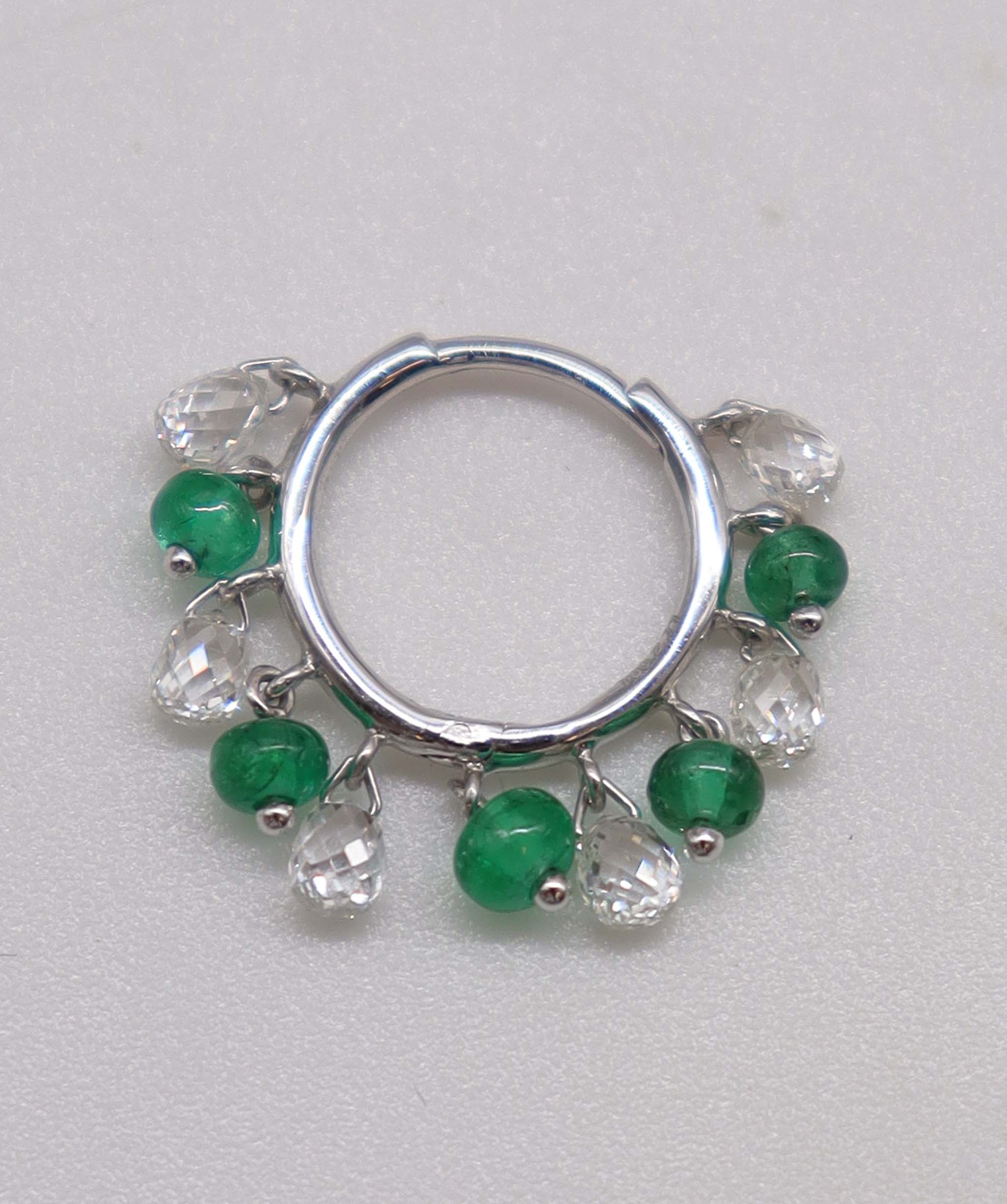 Luxury Promise WHITE BRIOLETTE EMERALD BEADS 11*1.30MM E3129
