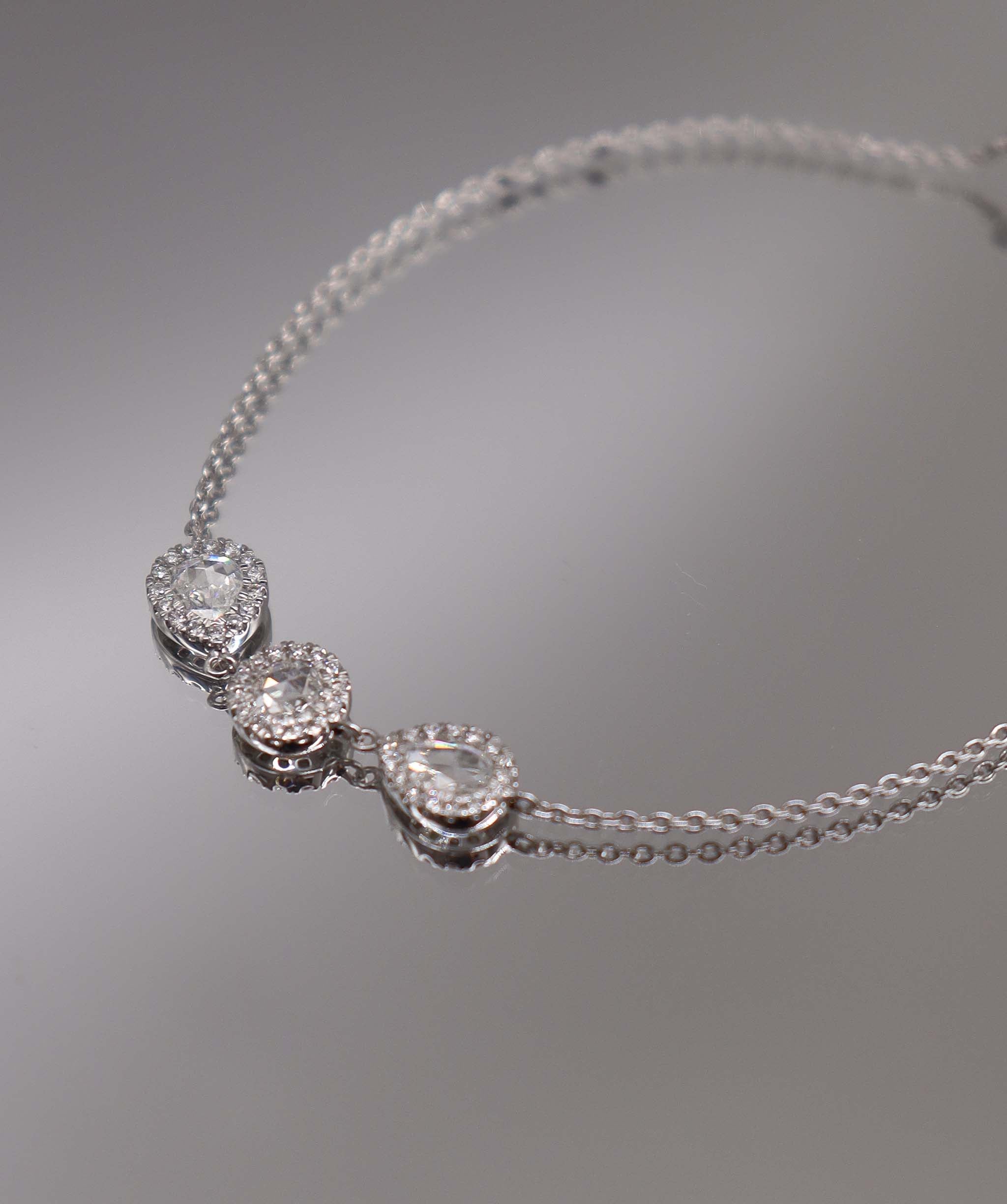 Luxury Promise WHITE ROSECUT PEAR SHAPE ROSECUT SMALL DIAMONDS B2360