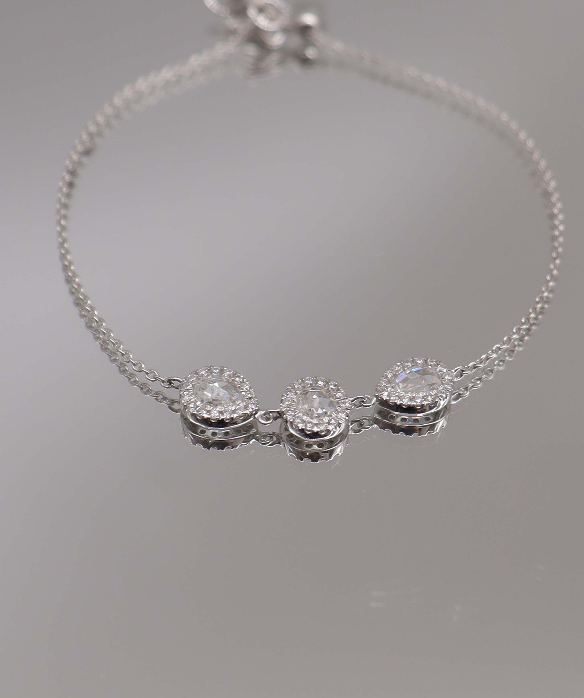 Luxury Promise WHITE ROSECUT PEAR SHAPE ROSECUT SMALL DIAMONDS B2360