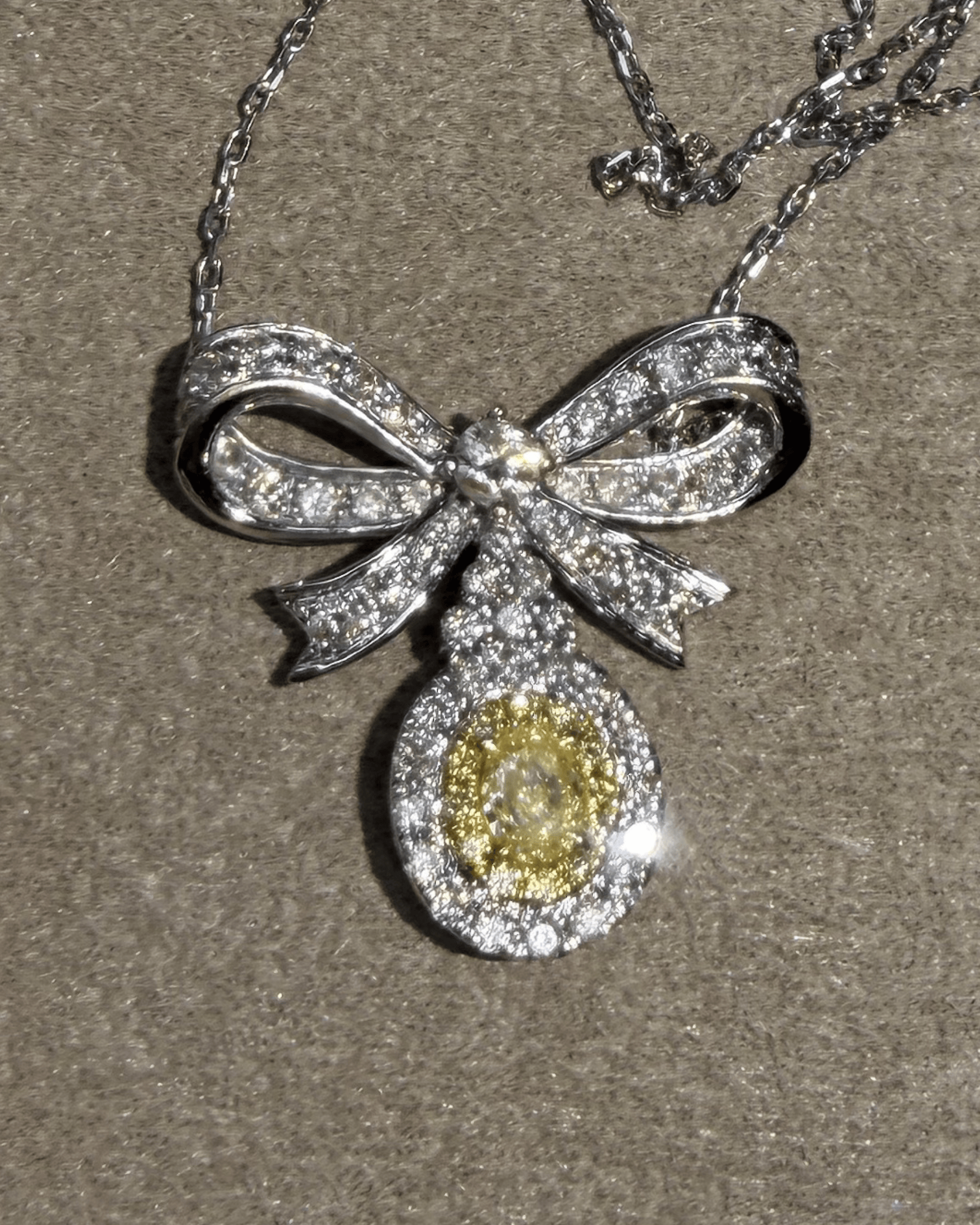 Luxury Promise Yellow Diamond Necklace in 18K / D0.75ct (45cm) 5009 JJC0584