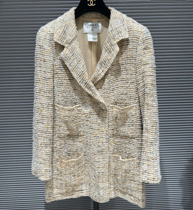 LuxuryPromise CHANEL 1999 light tweed beige blazer FT06