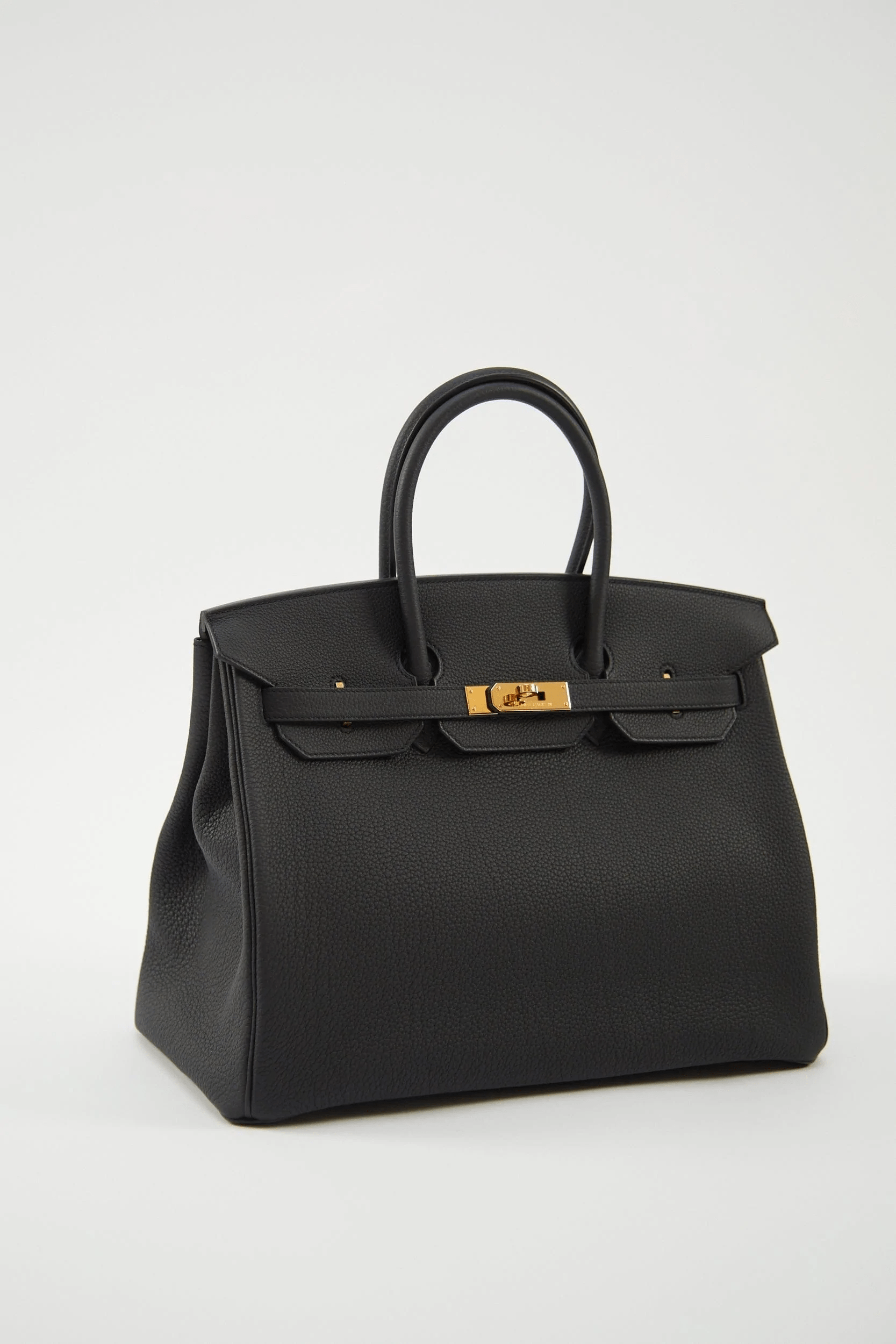 LuxuryVault 35cm Hermès Birkin in Black Togo Leather with Gold Hardware C Stamp -01B35694