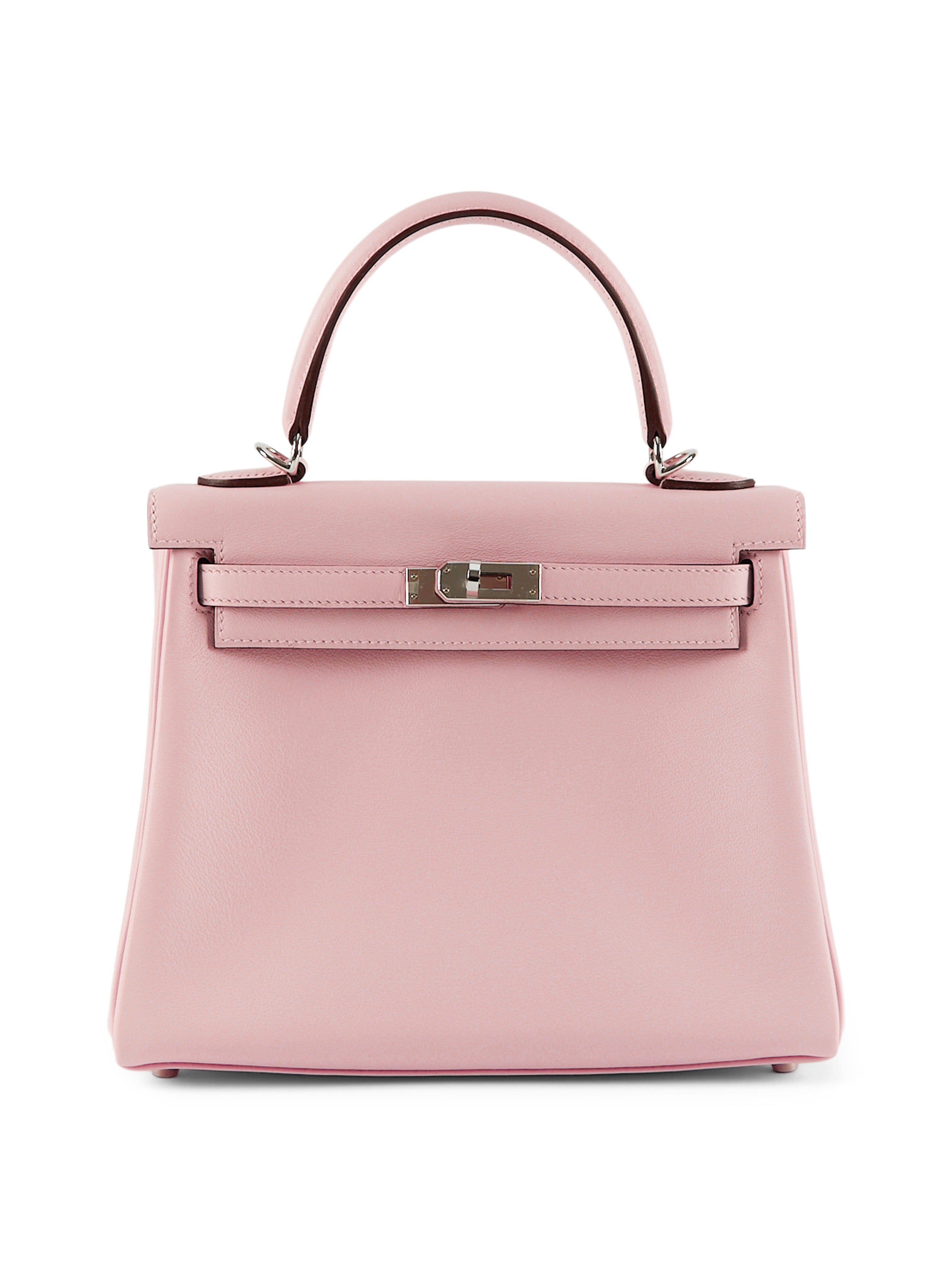 Hermès Kelly 25 Retourne Rose Sakura Swift leather Palladium Hardware