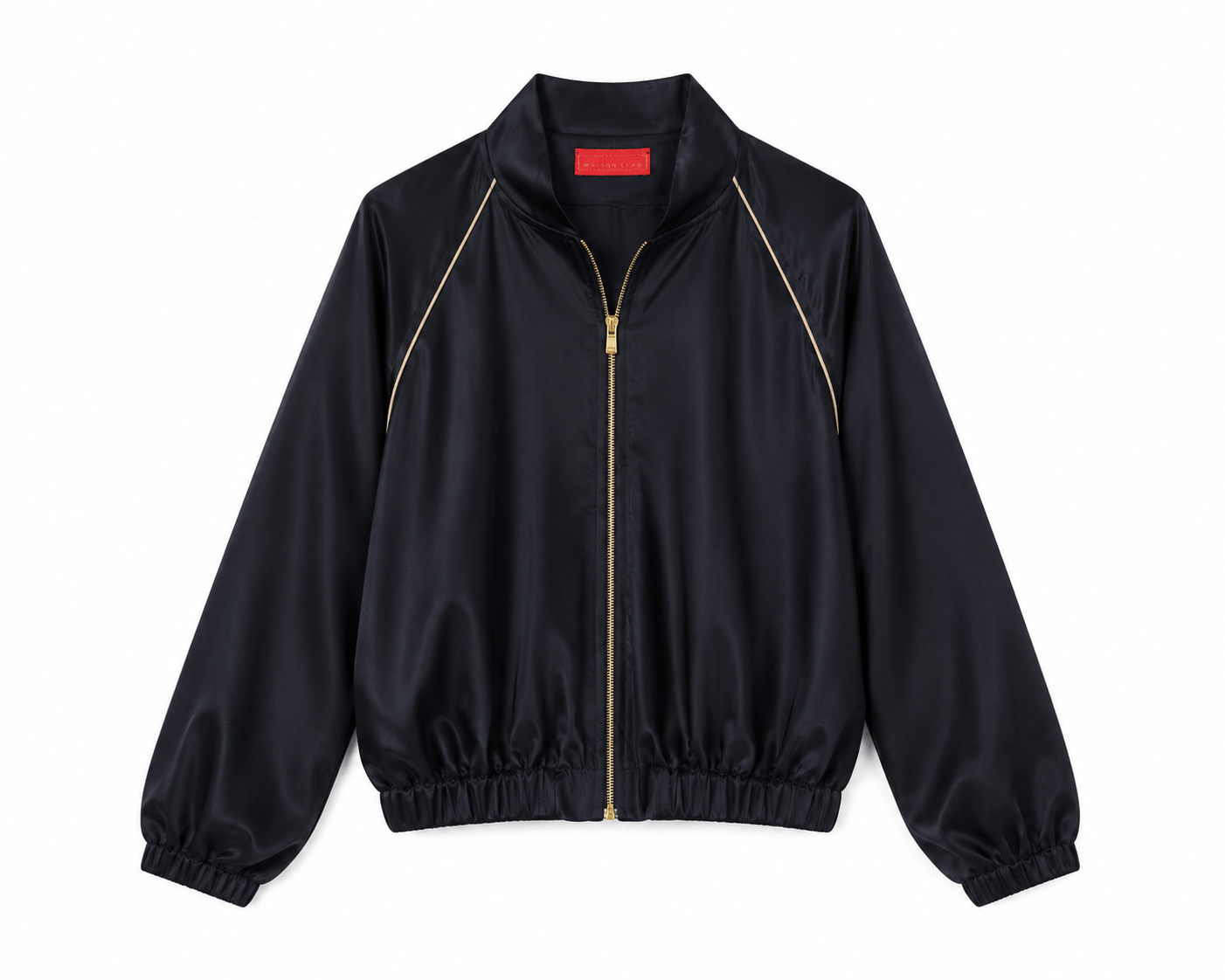 Maison Clad BOMBER CAPE ORGANZA PIPPING NAVY SILK MCL11397