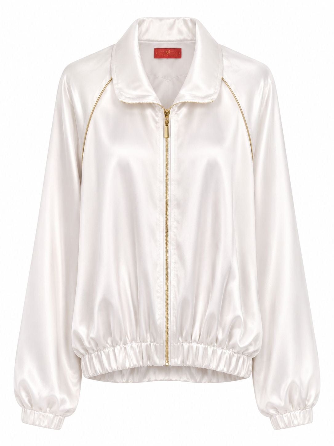 Maison Clad BOMBER CAPE ORGANZA PIPPING WHITE SILK MCL11383