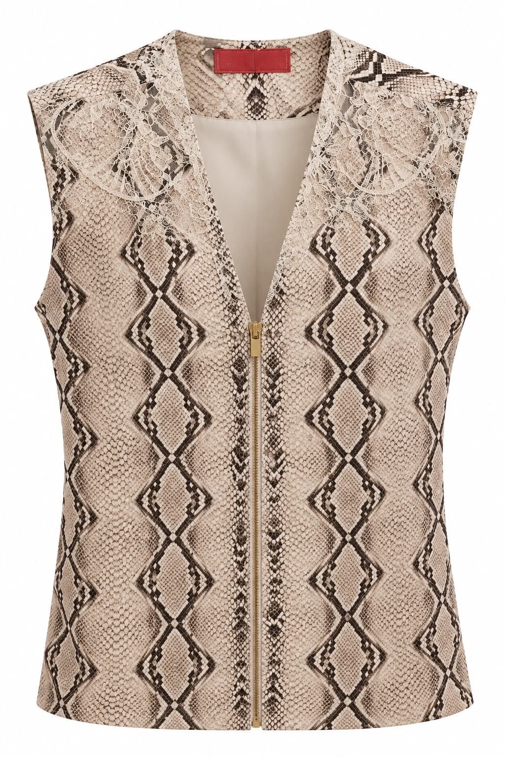 Maison Clad BOMBER GIGI SILK PYTHON OFF WHITE LACE MCL13463