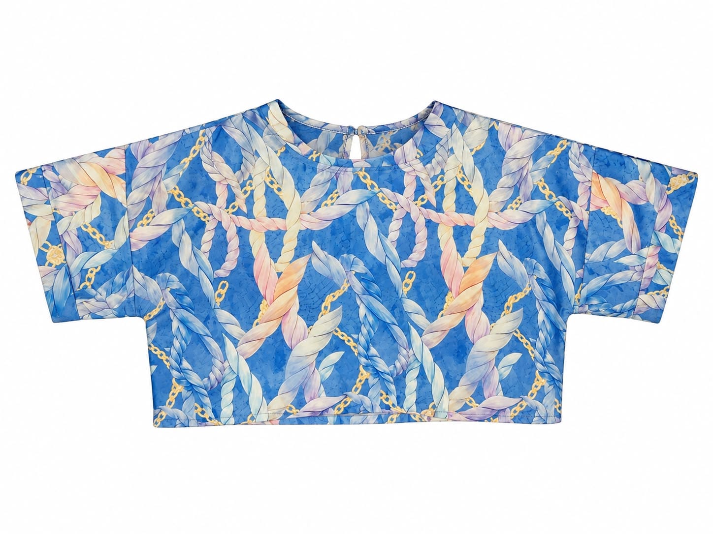 Maison Clad CROP TEE SHIRT ANDY PIPPING BLUE CHAIN MCL12631