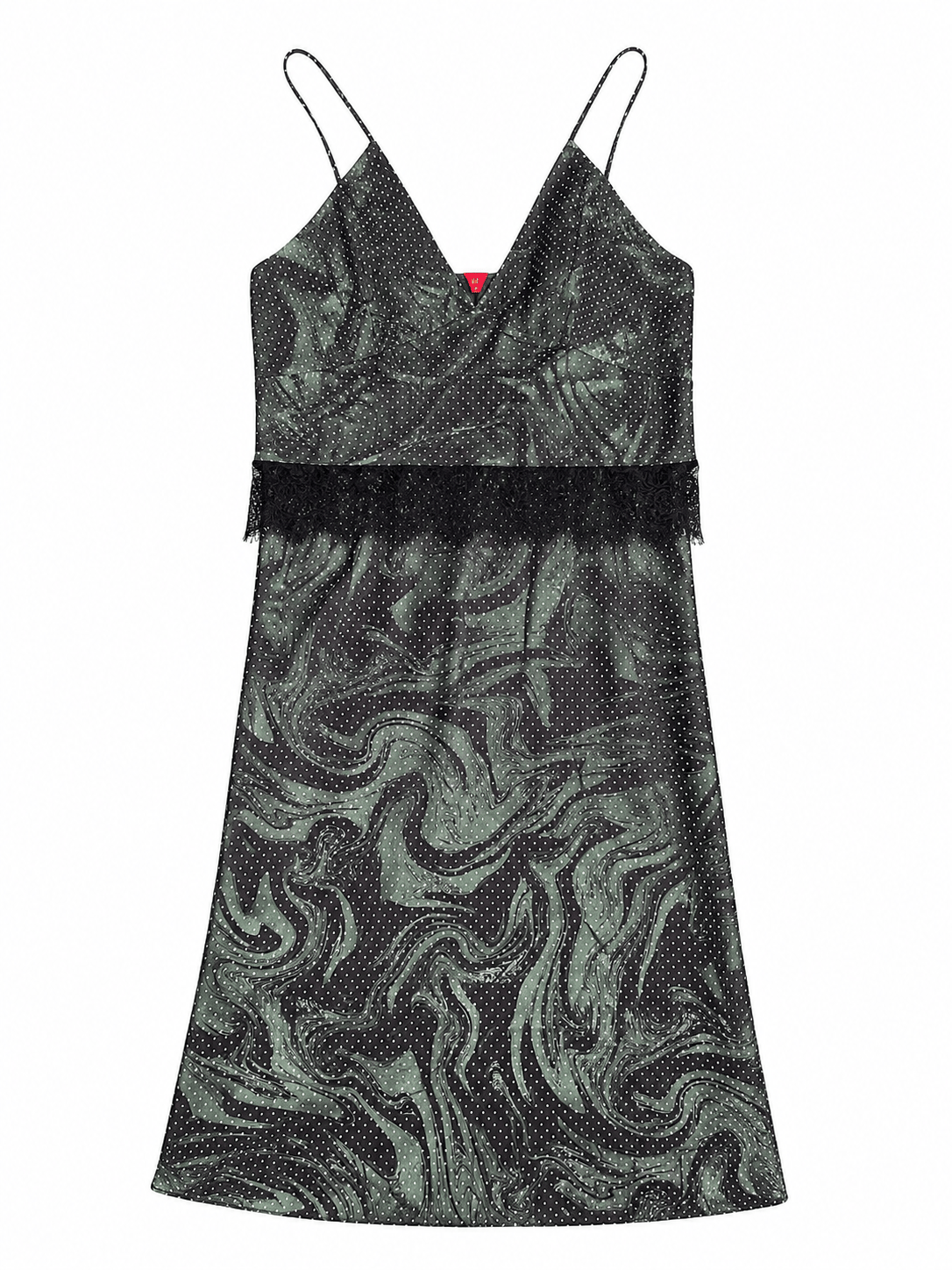 Maison Clad DRESS CRYSTAL CHOCOLATE POLKADOTS WAVE SILK MCL13104