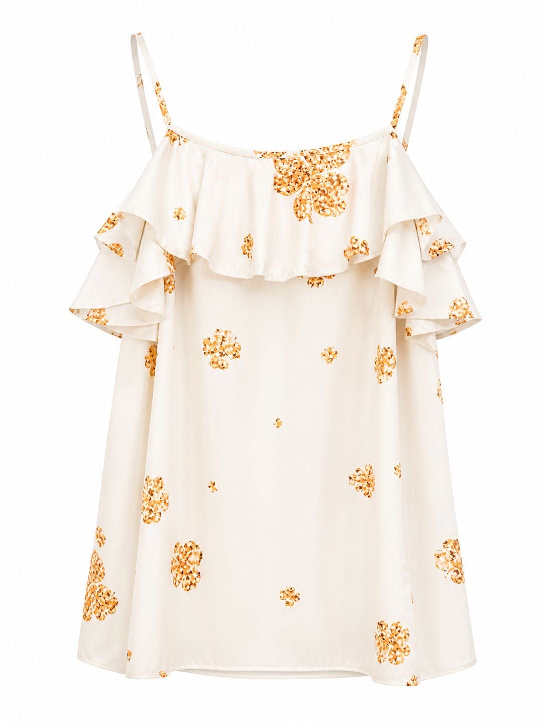Maison Clad DRESS FRILLS OFF WHITE GOLD CLOVER MCL11290