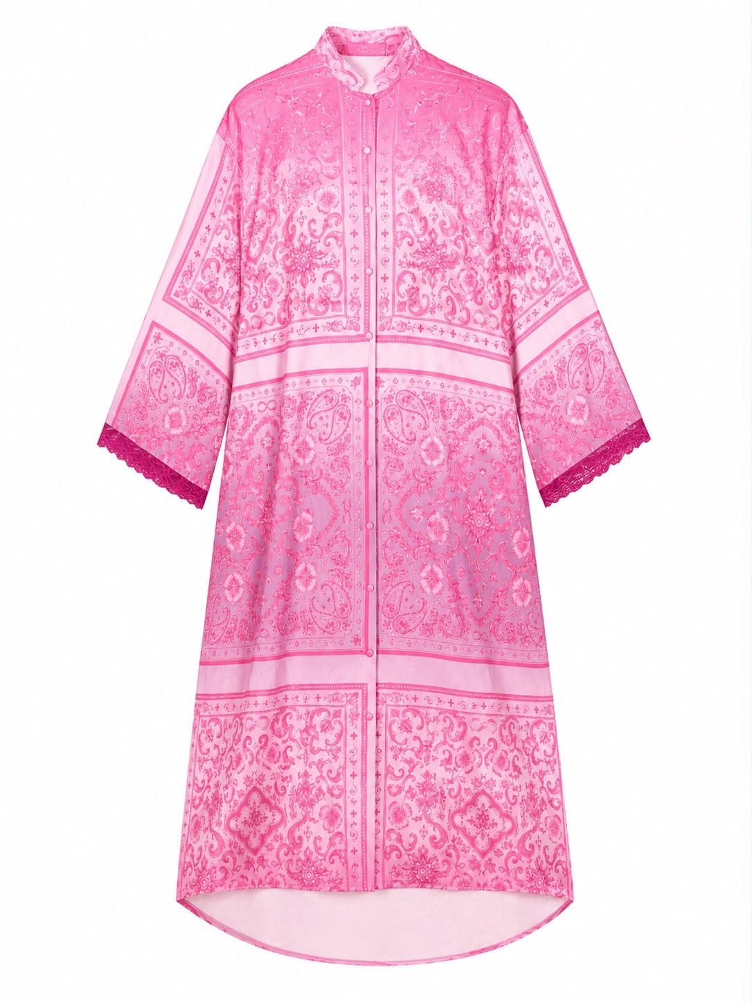 Maison Clad DRESS KATE LACE BANDANA FUSHIA MOSAIC MCL12304